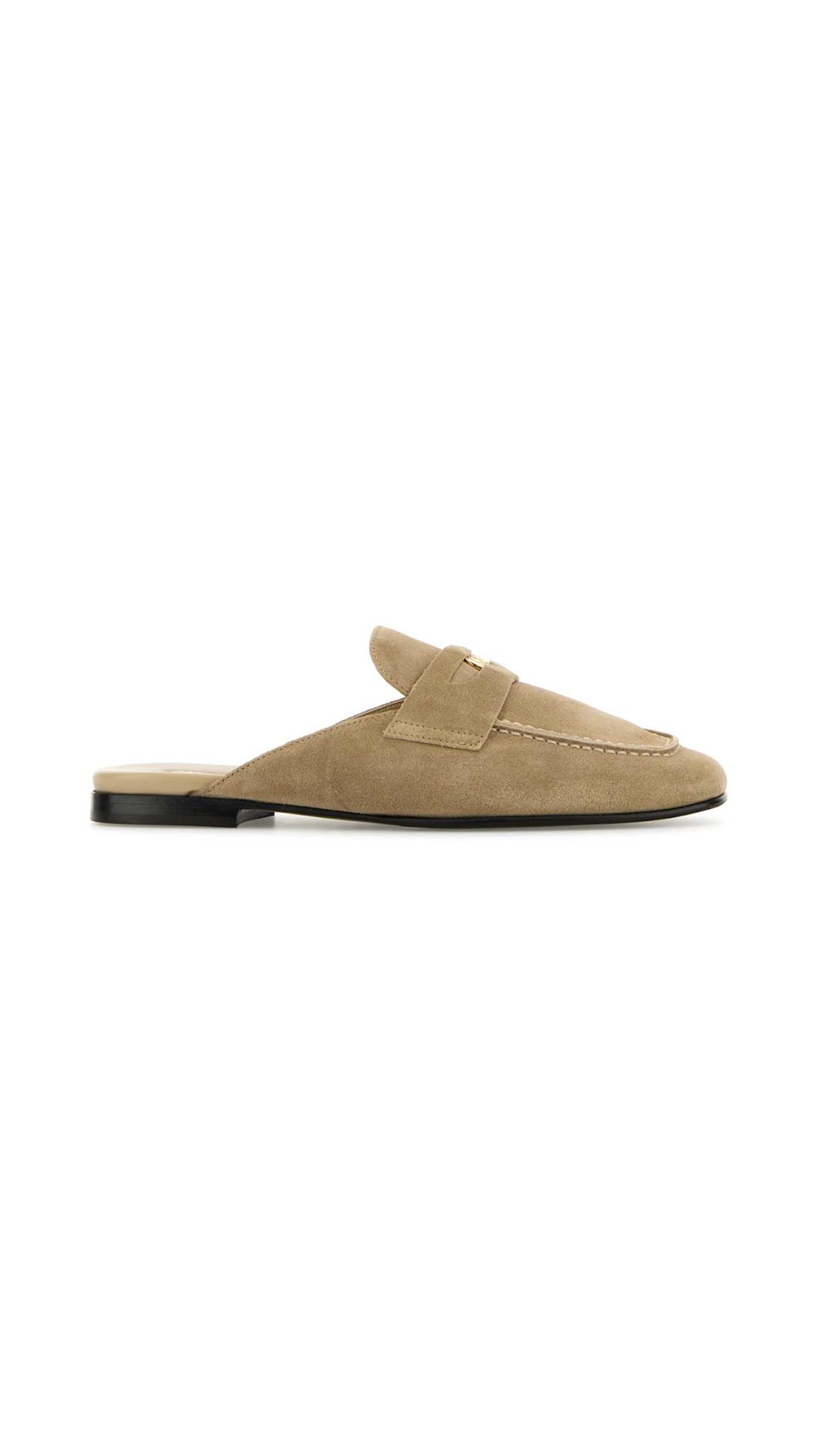 Penny Suede Slipper Loafer - Ecru