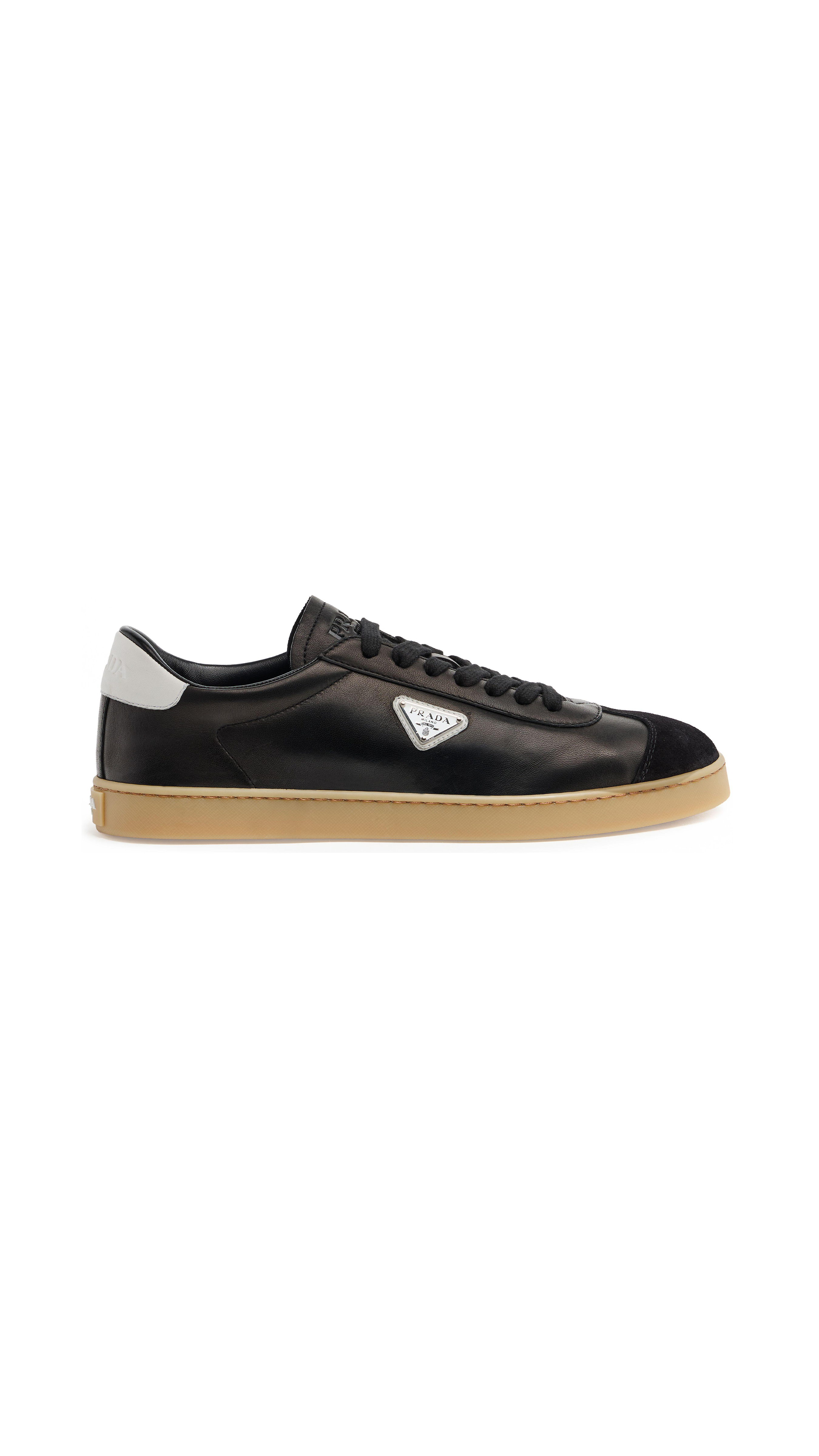 Lane Leather and Suede Sneakers - Black/White