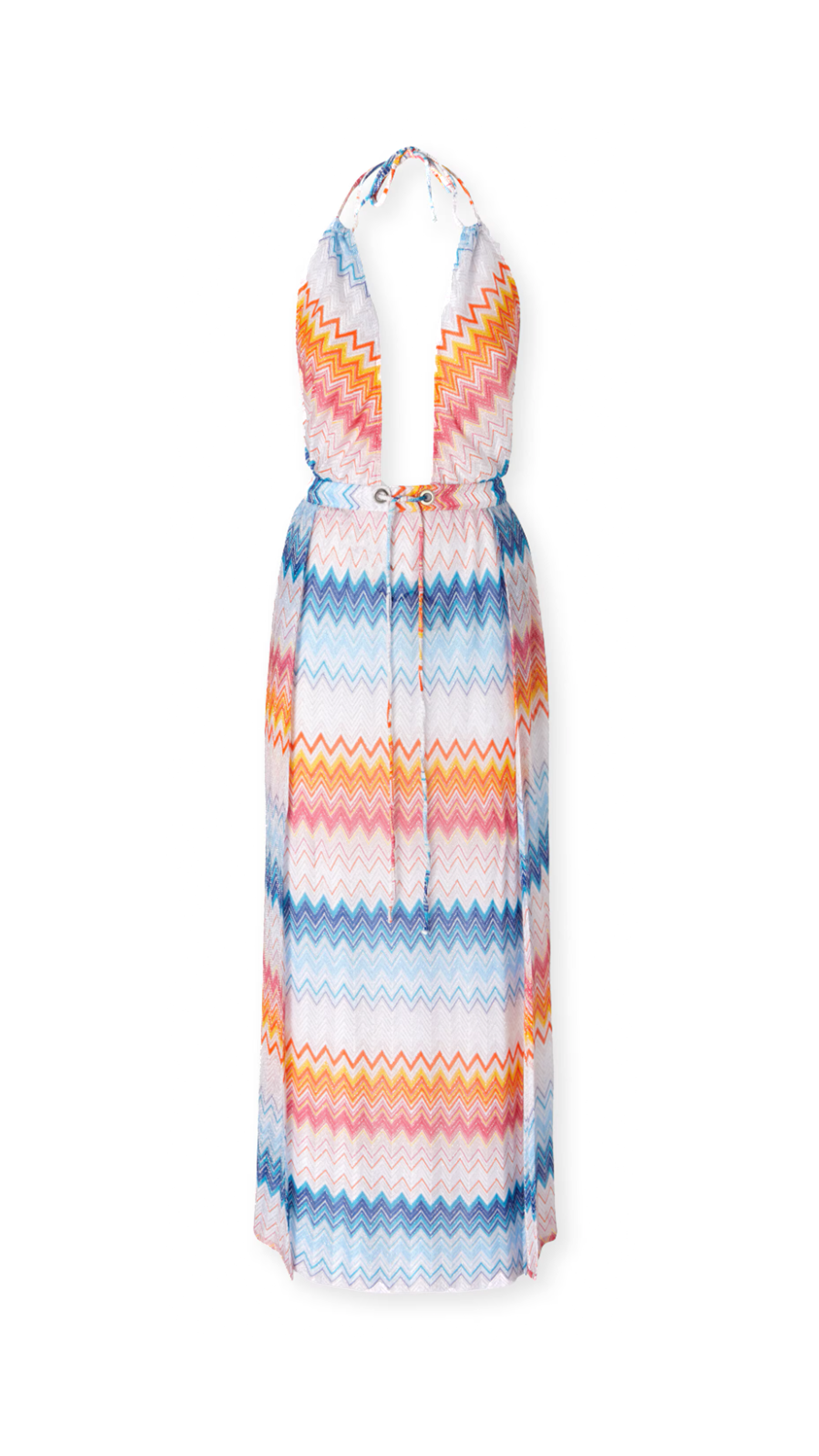 Long Cover-up Dress in Zig Zag Lamé Viscose Blend - Multi