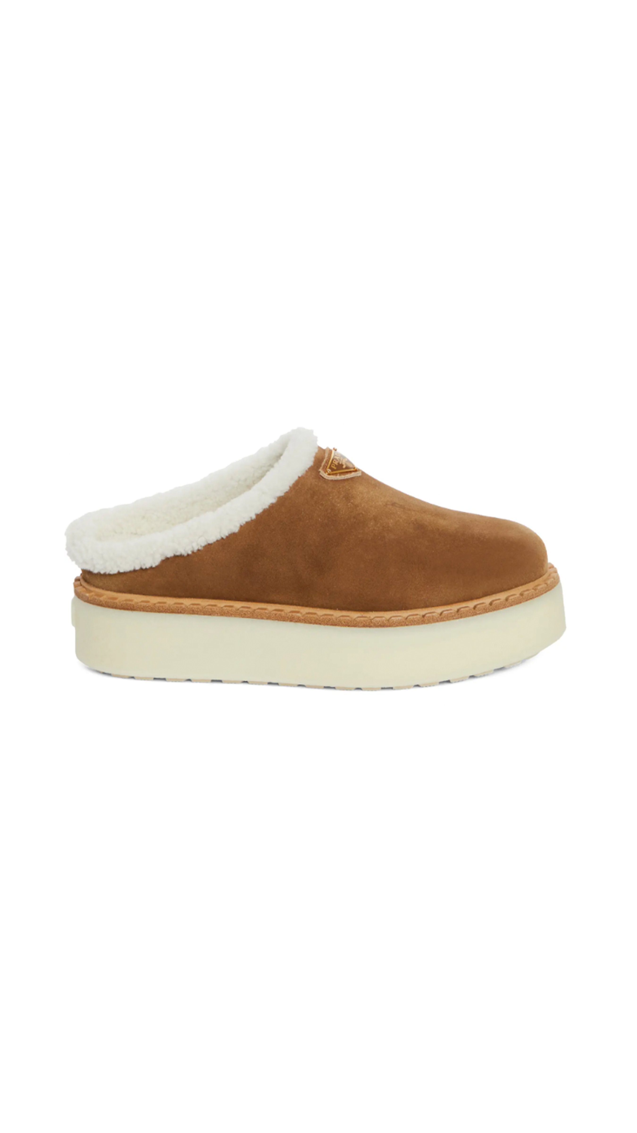 Suede Shearling Clogs - Cinamon