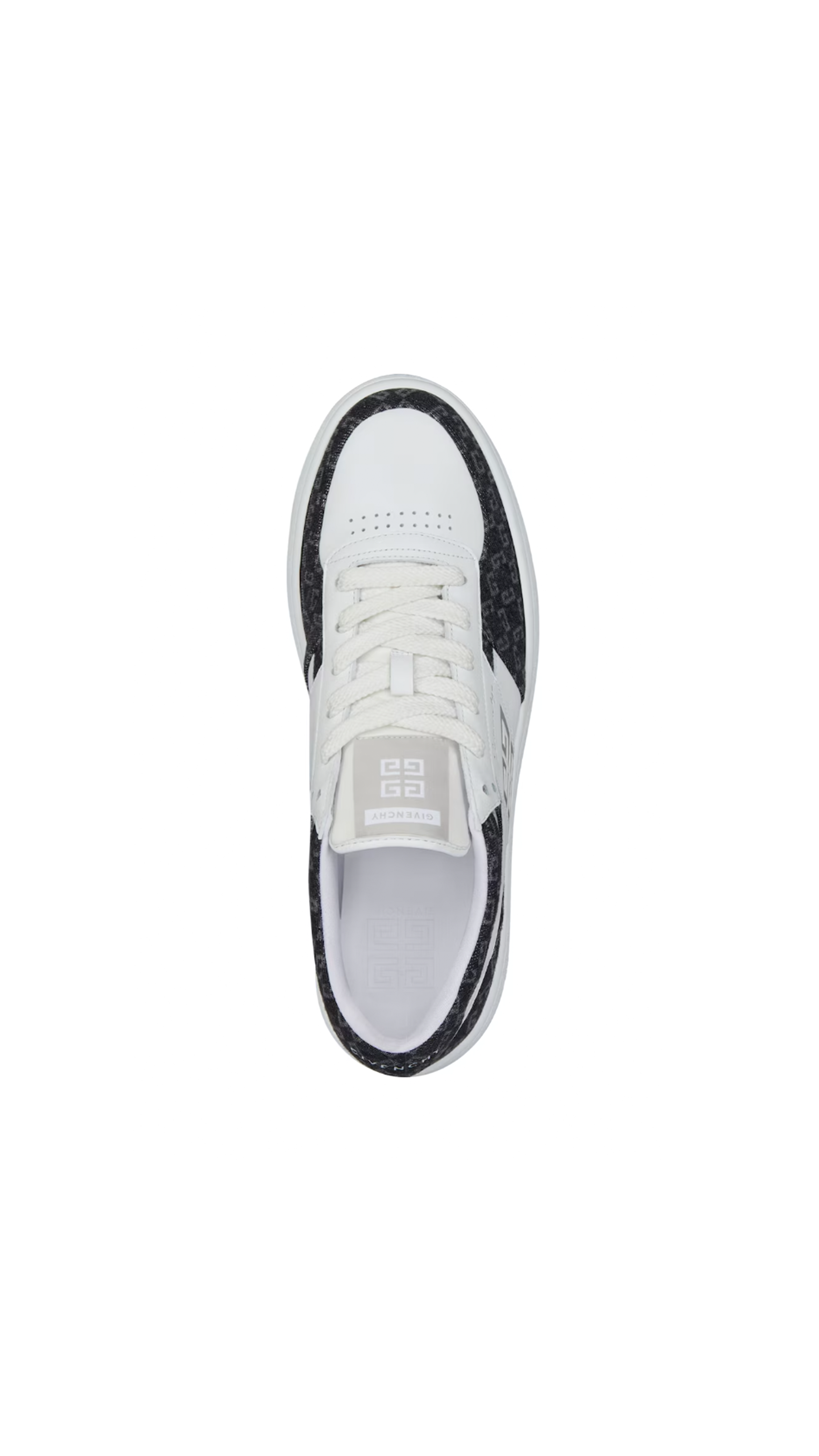 G Move Sneakers in Mixed Leathers and Denim Monogram 72 - White/Black