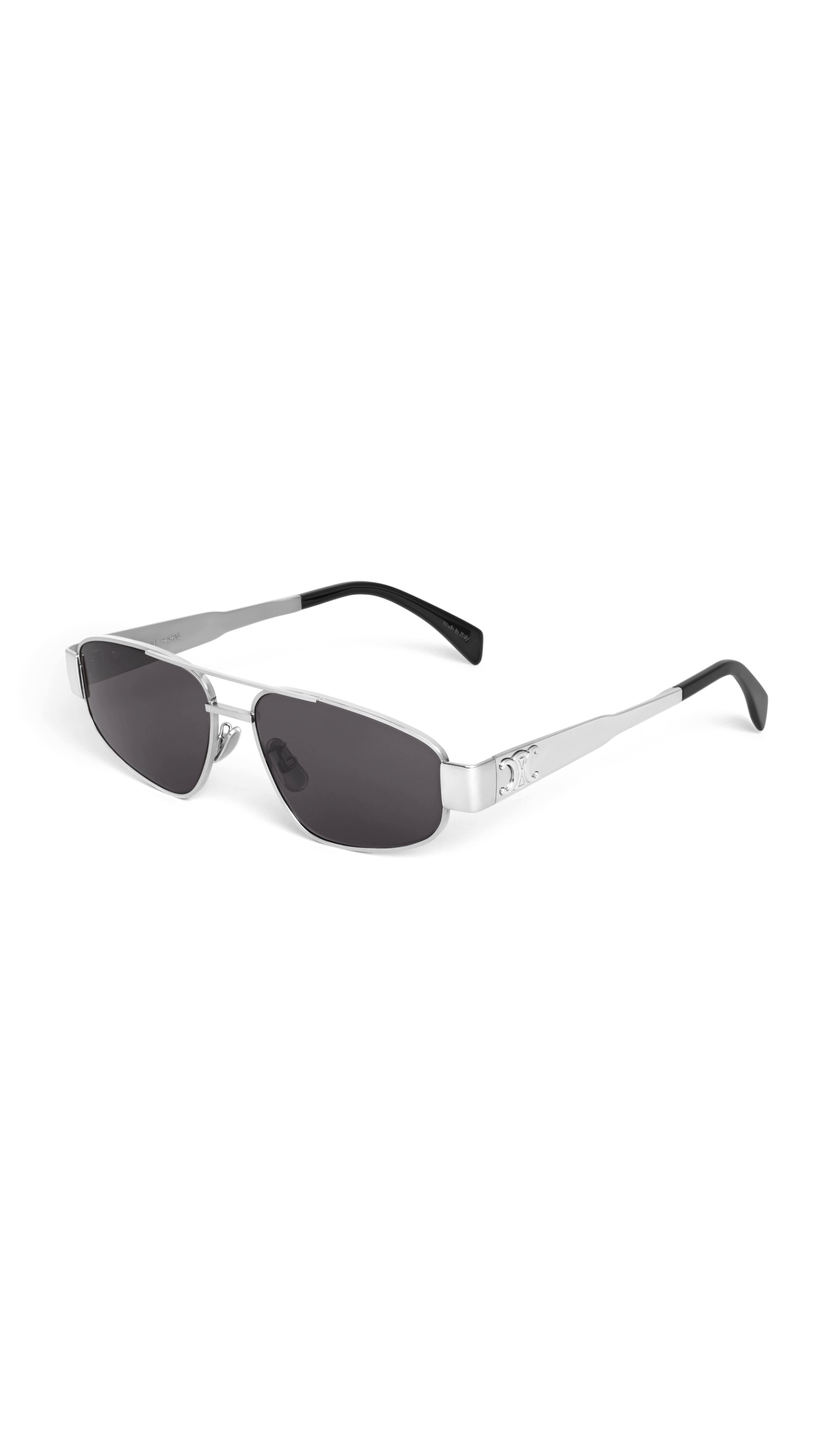 Triomphe 03 Sunglasses in Metal - Silver/Smoke