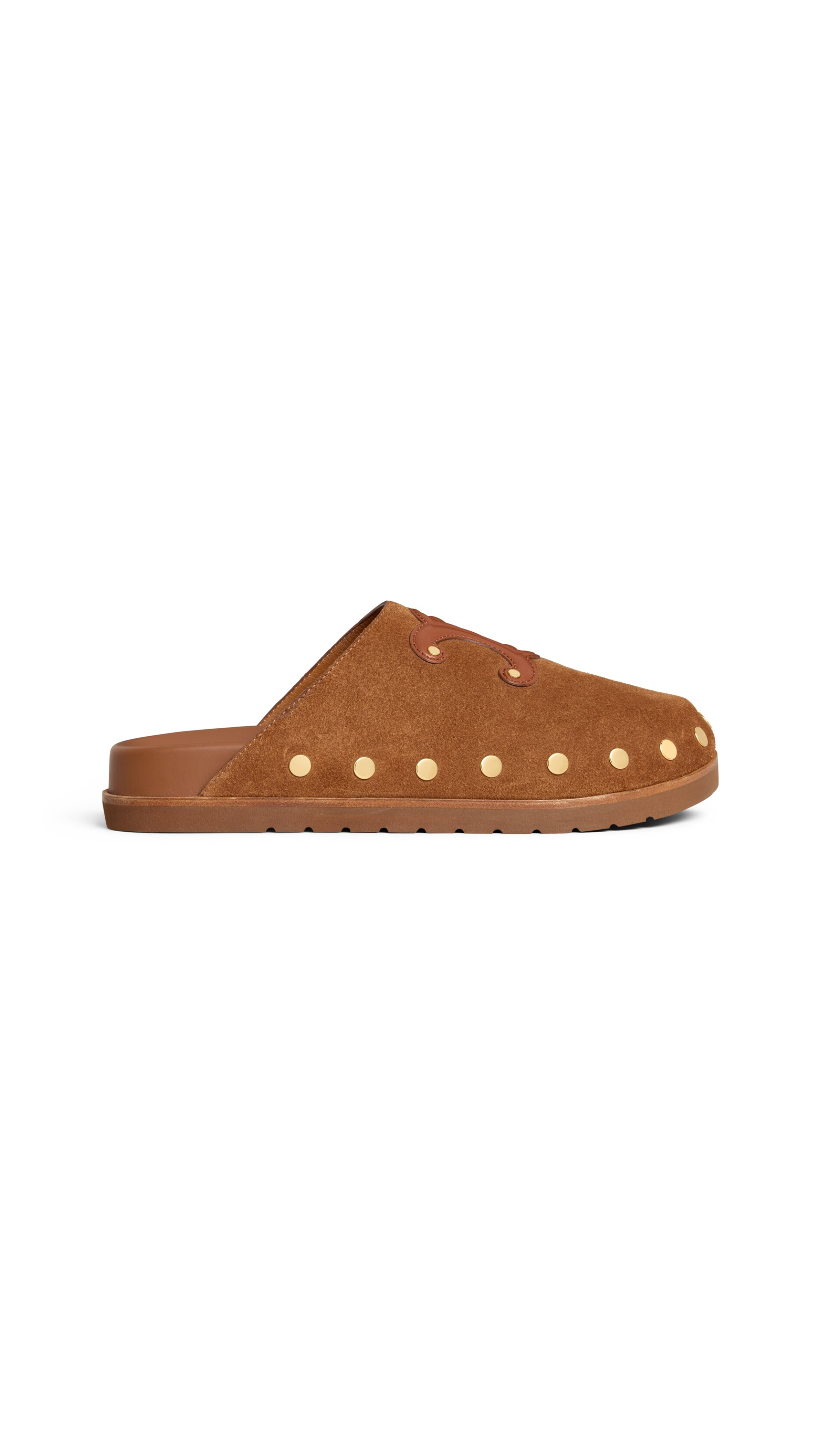 Pieta Clog in Suede Calfskin - Cognac