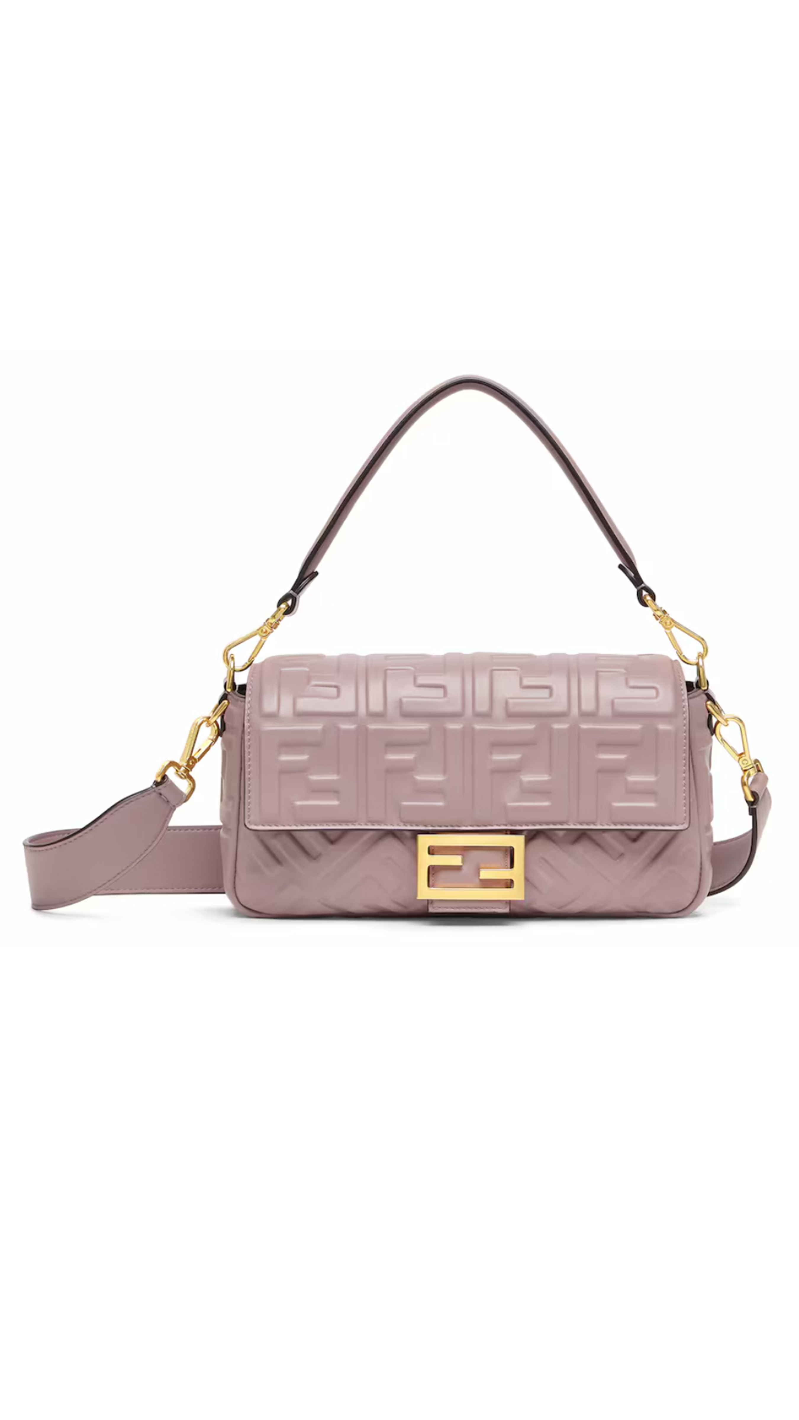 FF Baguette Leather Bag - Pink