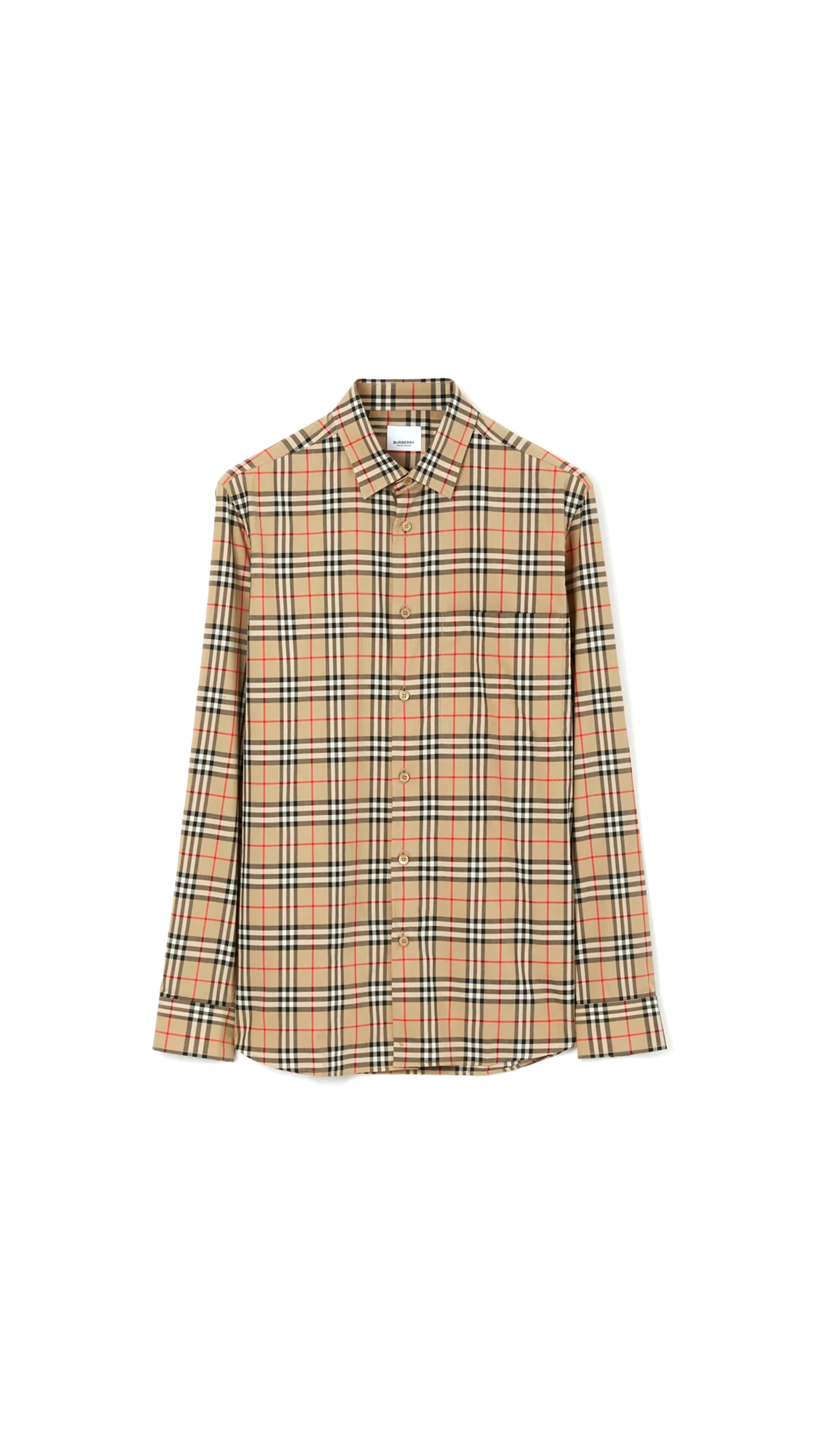 Check Cotton Shirt - Archive Beige
