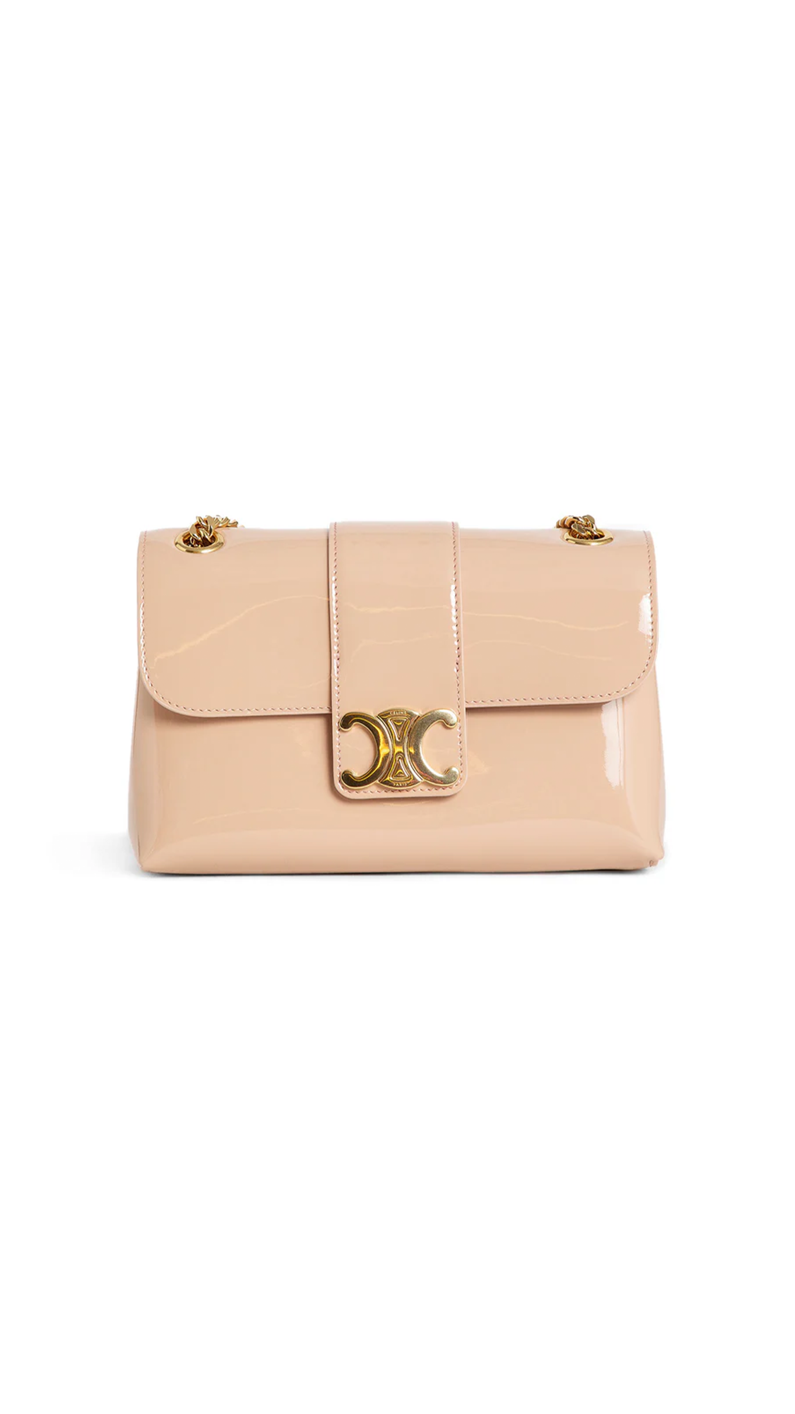 Teen Celine Victoire Bag in Patent Calfskin - Powder