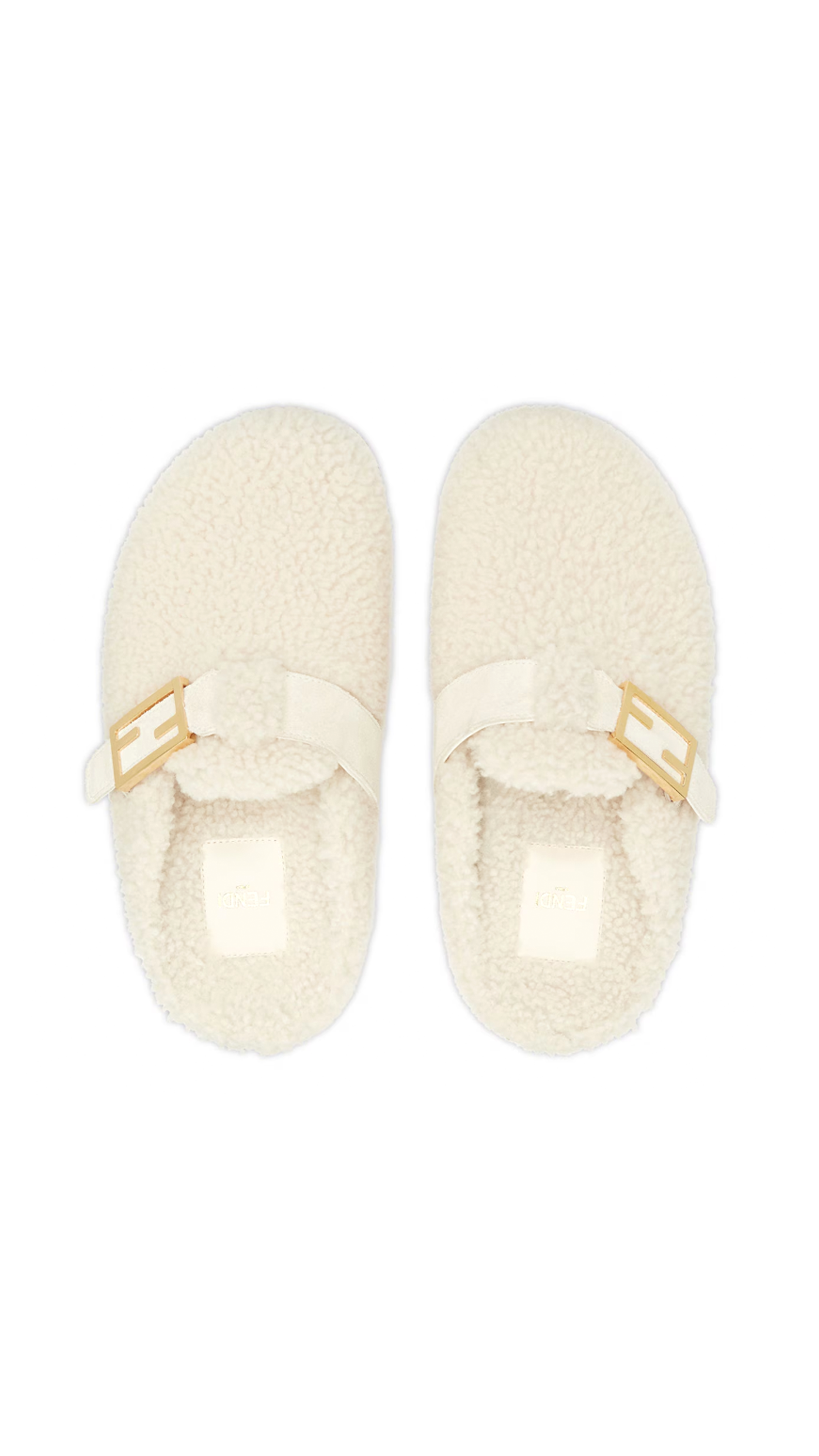 Fendi Feel Sheepskin Sabot - Off White