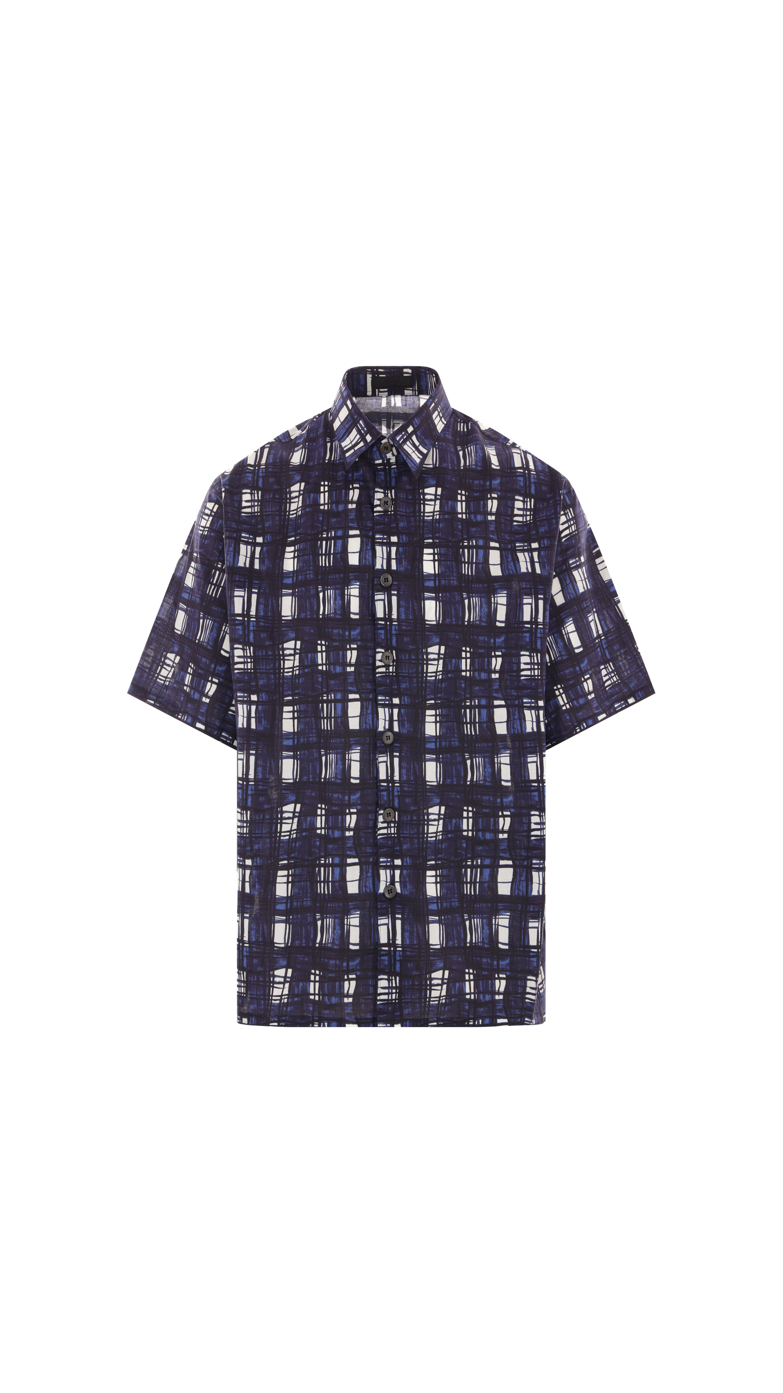 Short-Sleeve Cotton Shirt - Blue