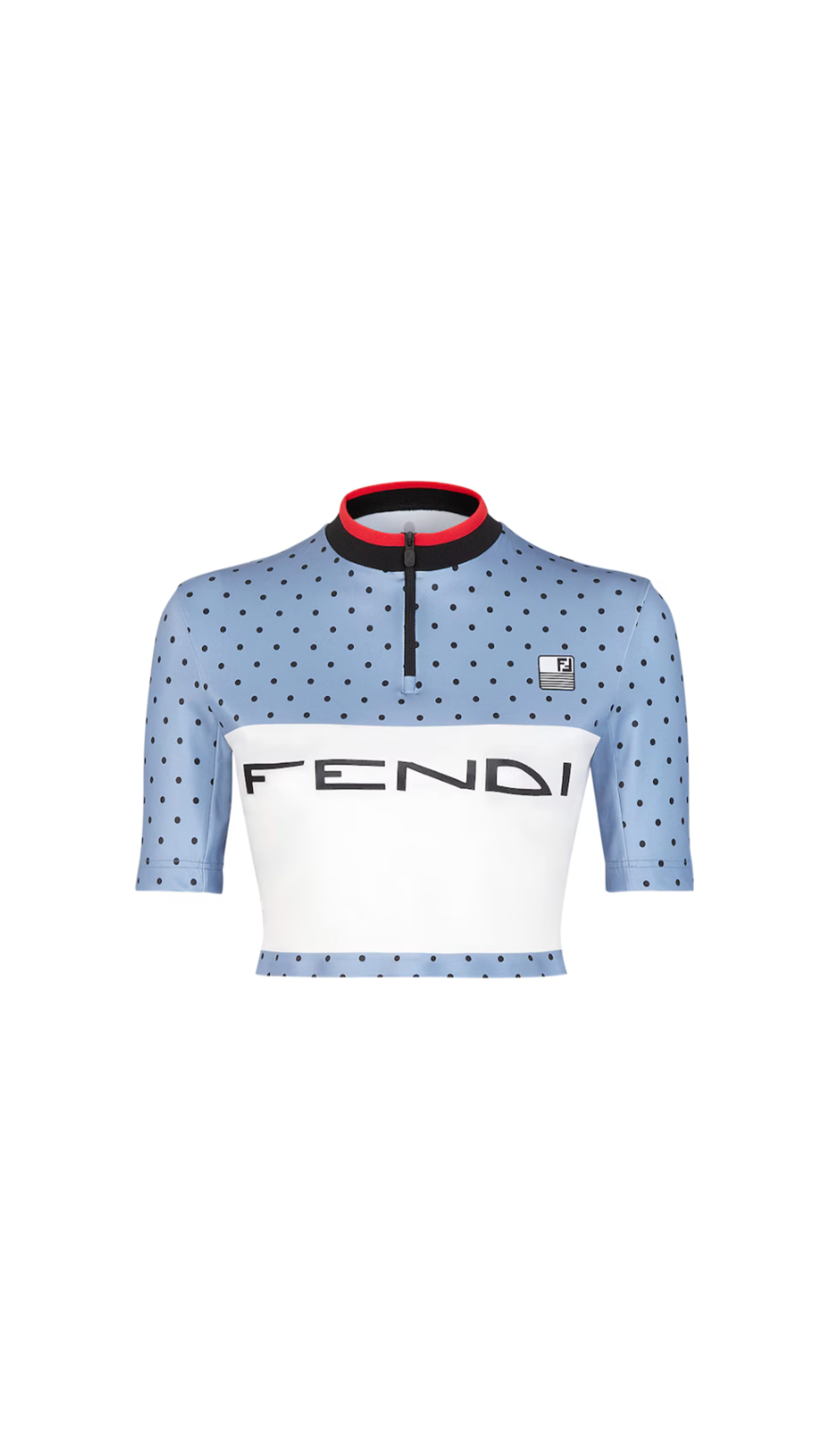 Polka Dot Lycra® Top - Light Blue