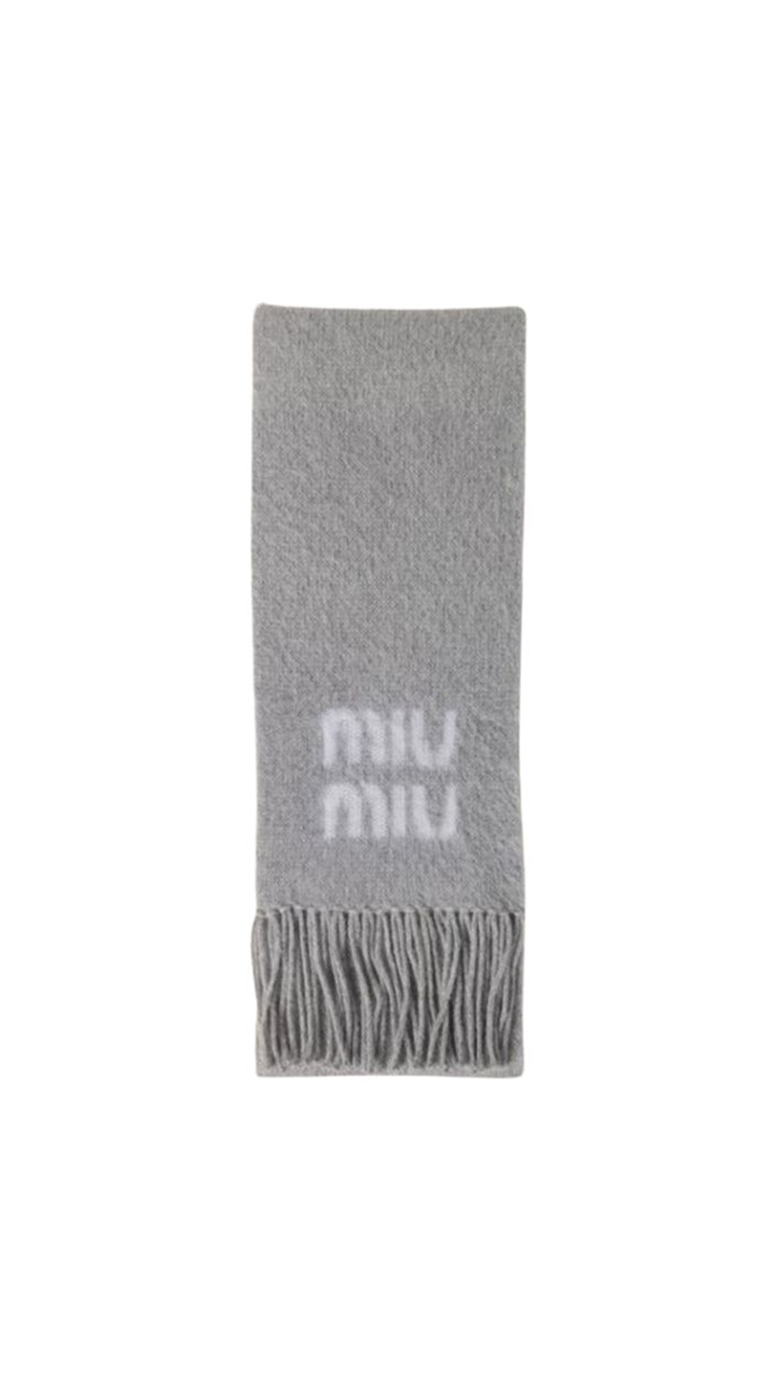 Logo Wool Scarf - Grey