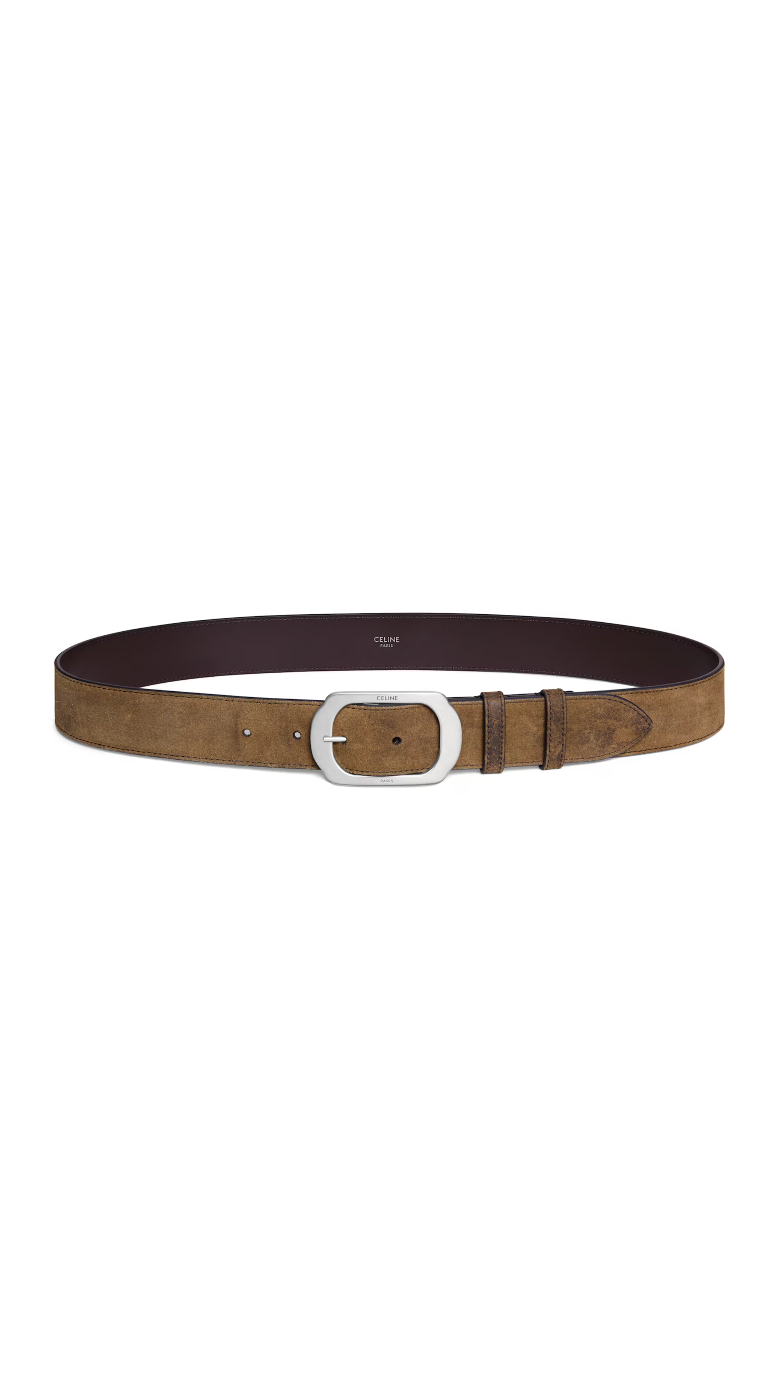 BC-21 Belt in Suede Calfskin with Waxed Effect - Brown