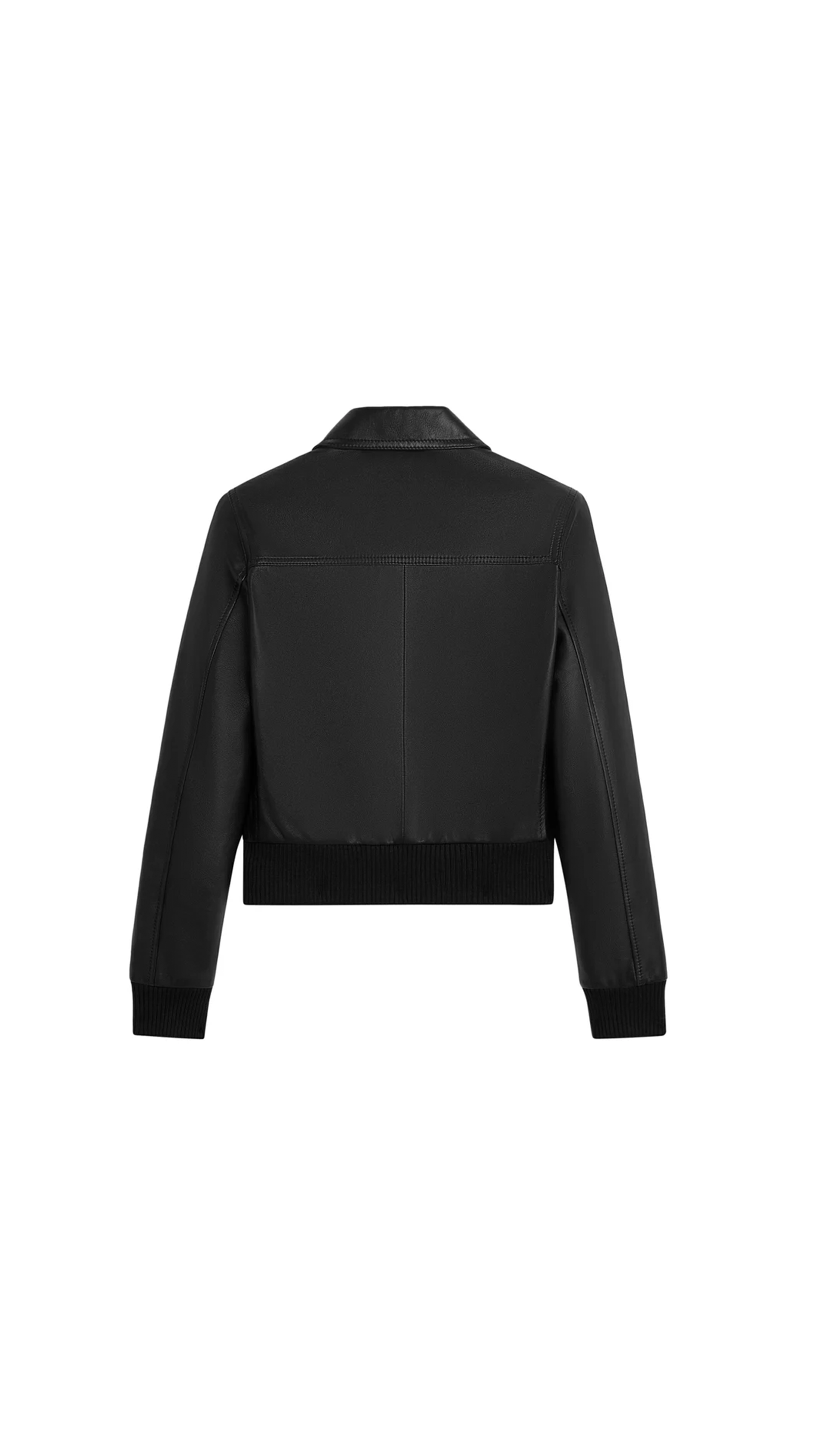 Triomphe Blouson Jacket in Soft Lambskin - Black