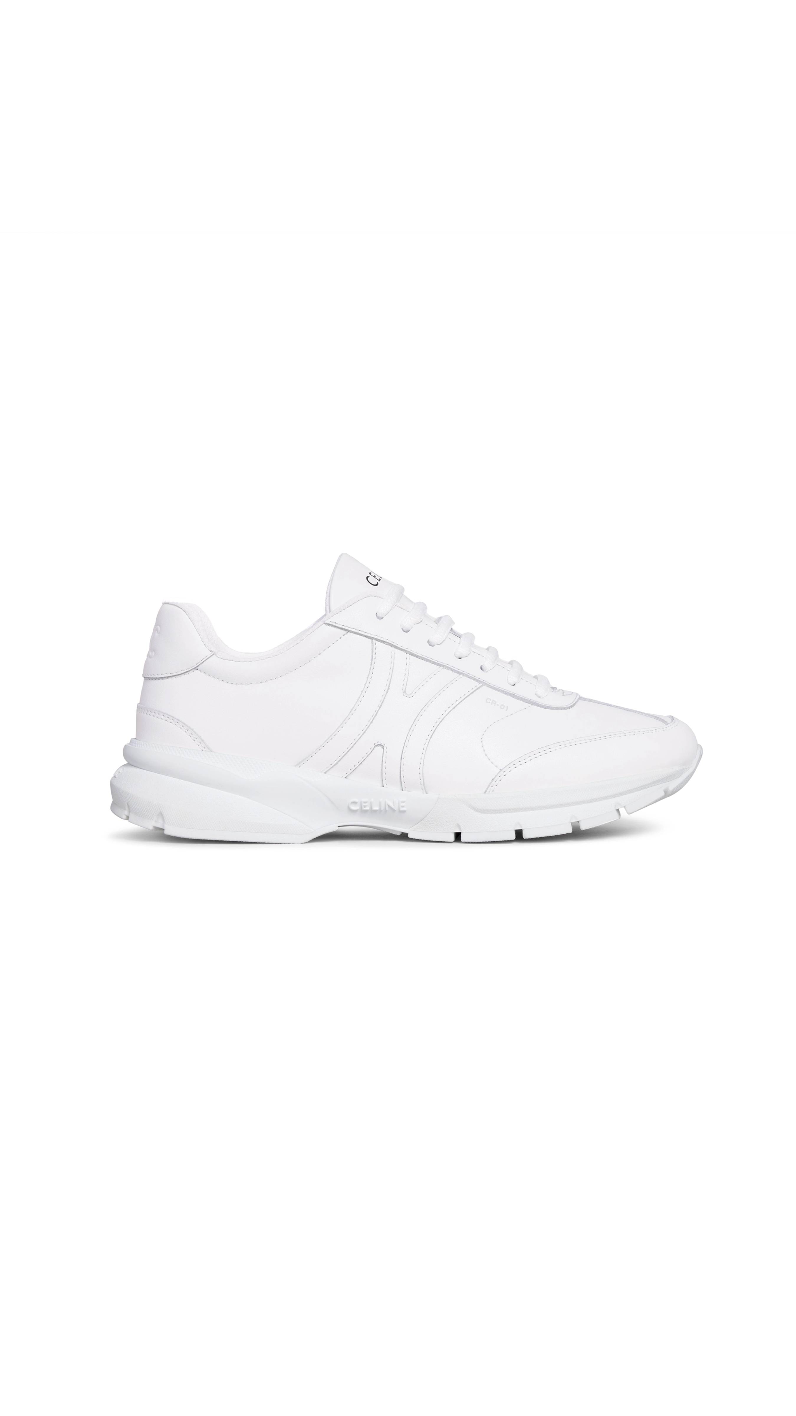 CR-01 Low Lace-Up Sneaker in Calfskin - Optic White