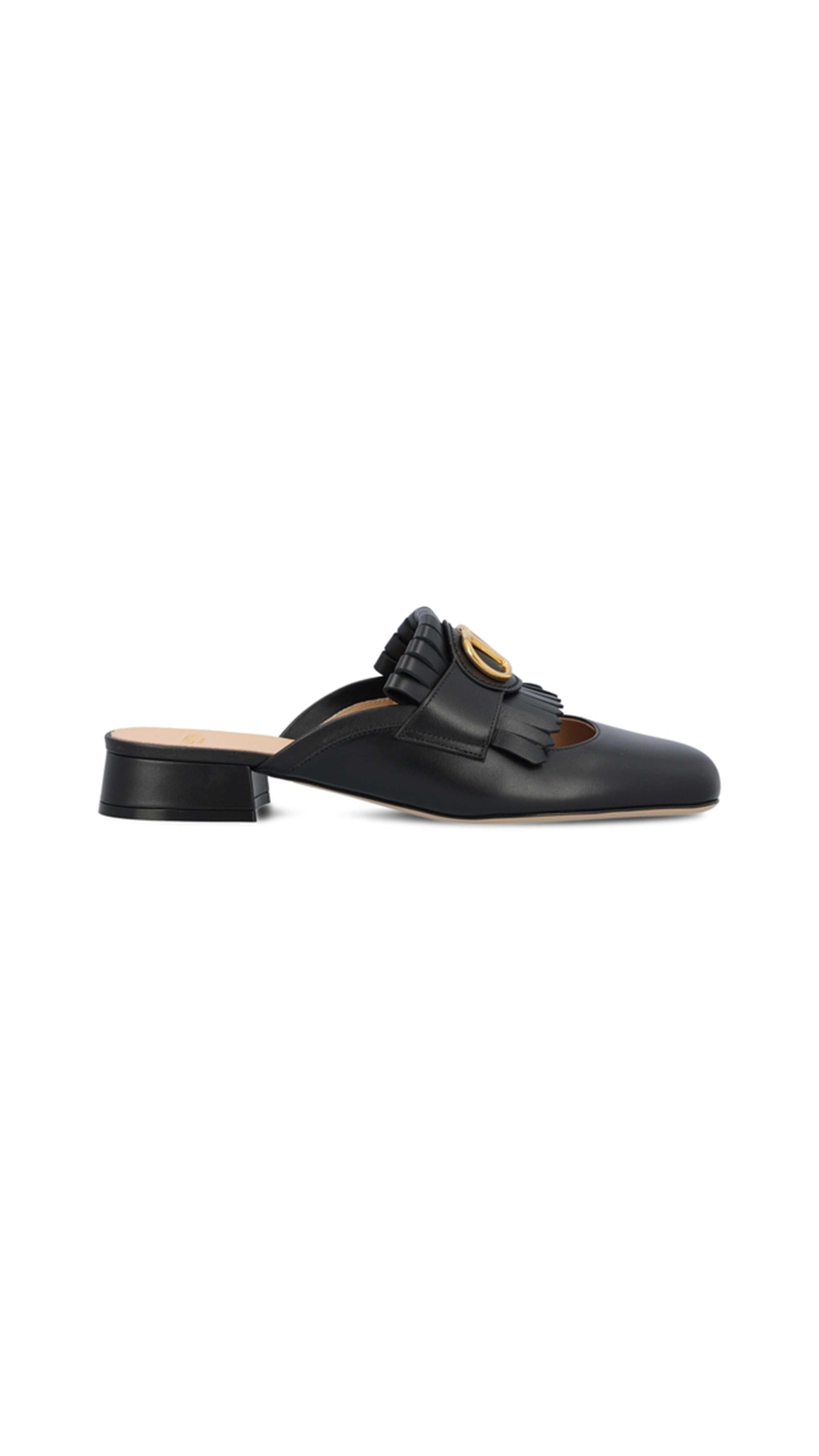 Vlogo Signature Mule in Calfskin - Black