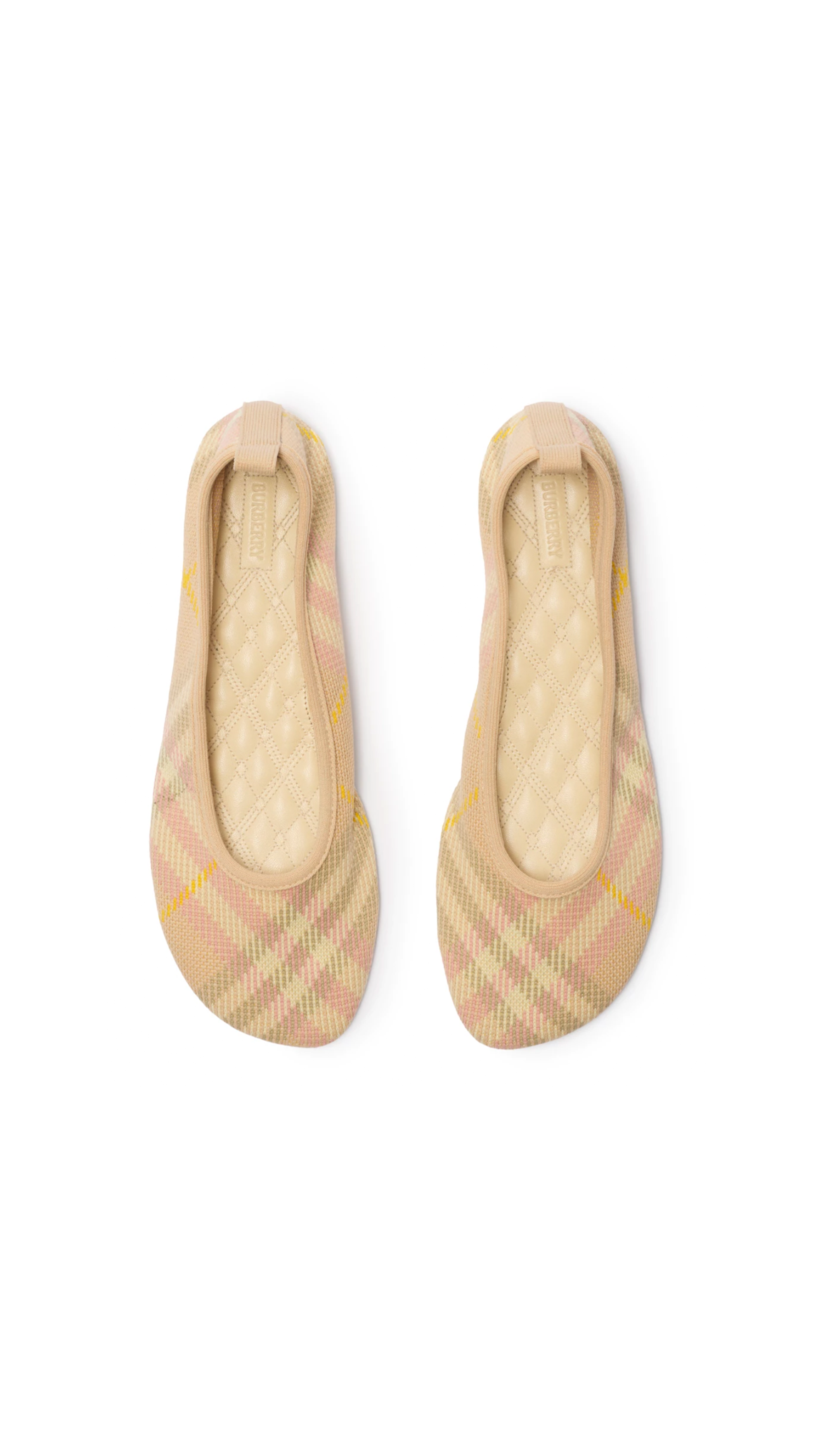 Check Knit Baby Ballerinas - Teacup