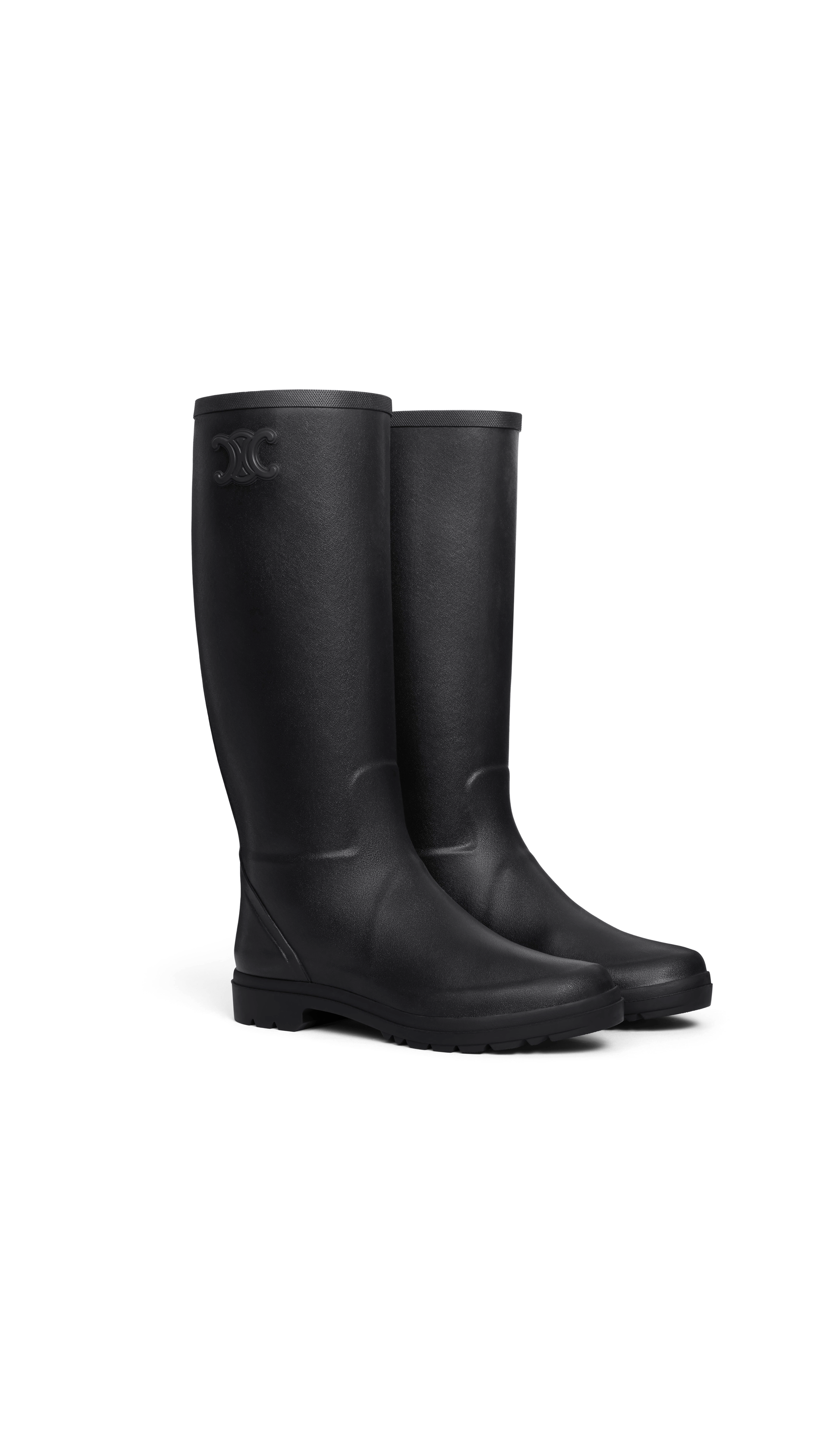 Hight Rain Boots in Natural Rubber - Black