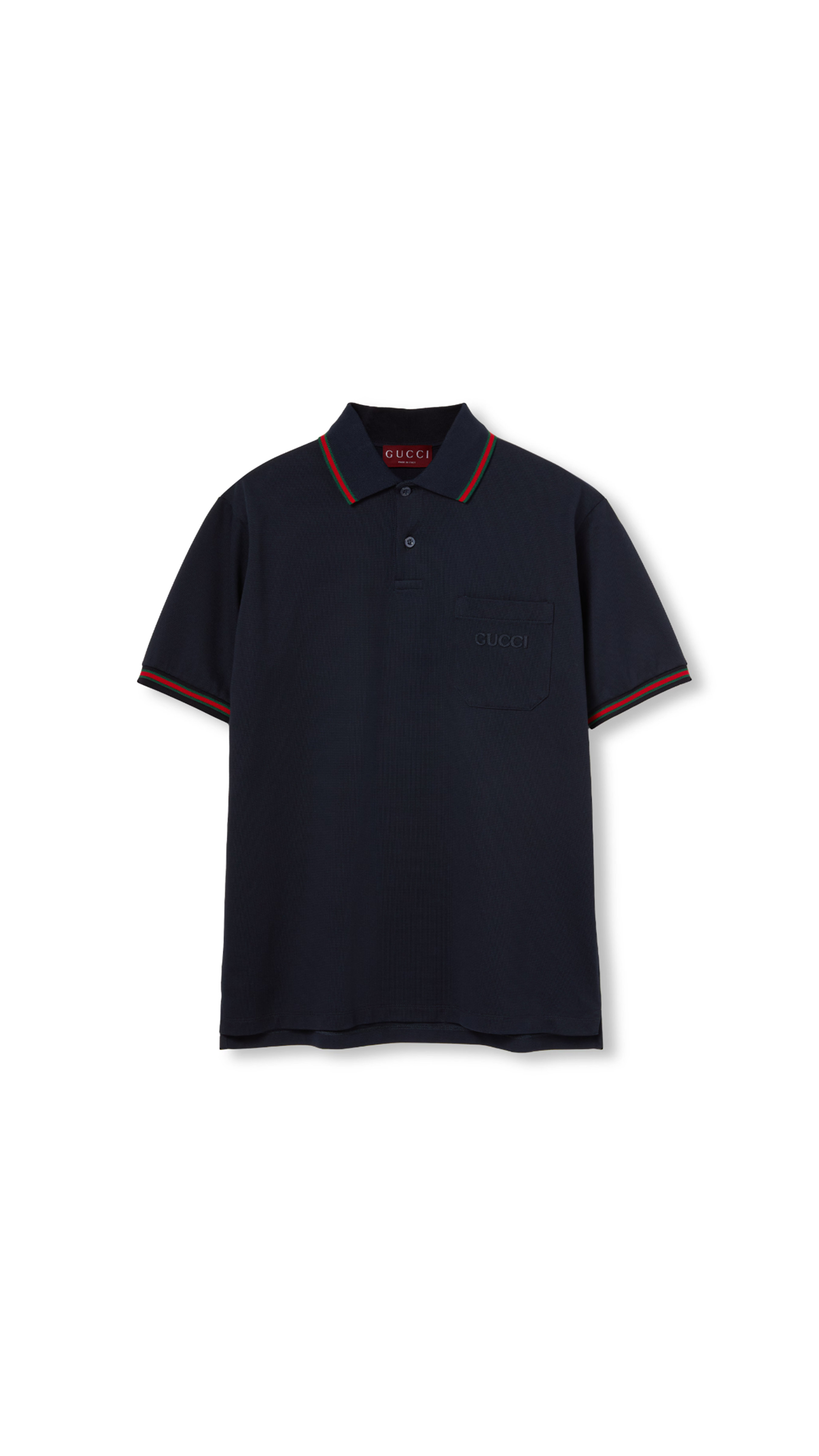 Cotton Polo Shirt with Embroidery - Dark Blue