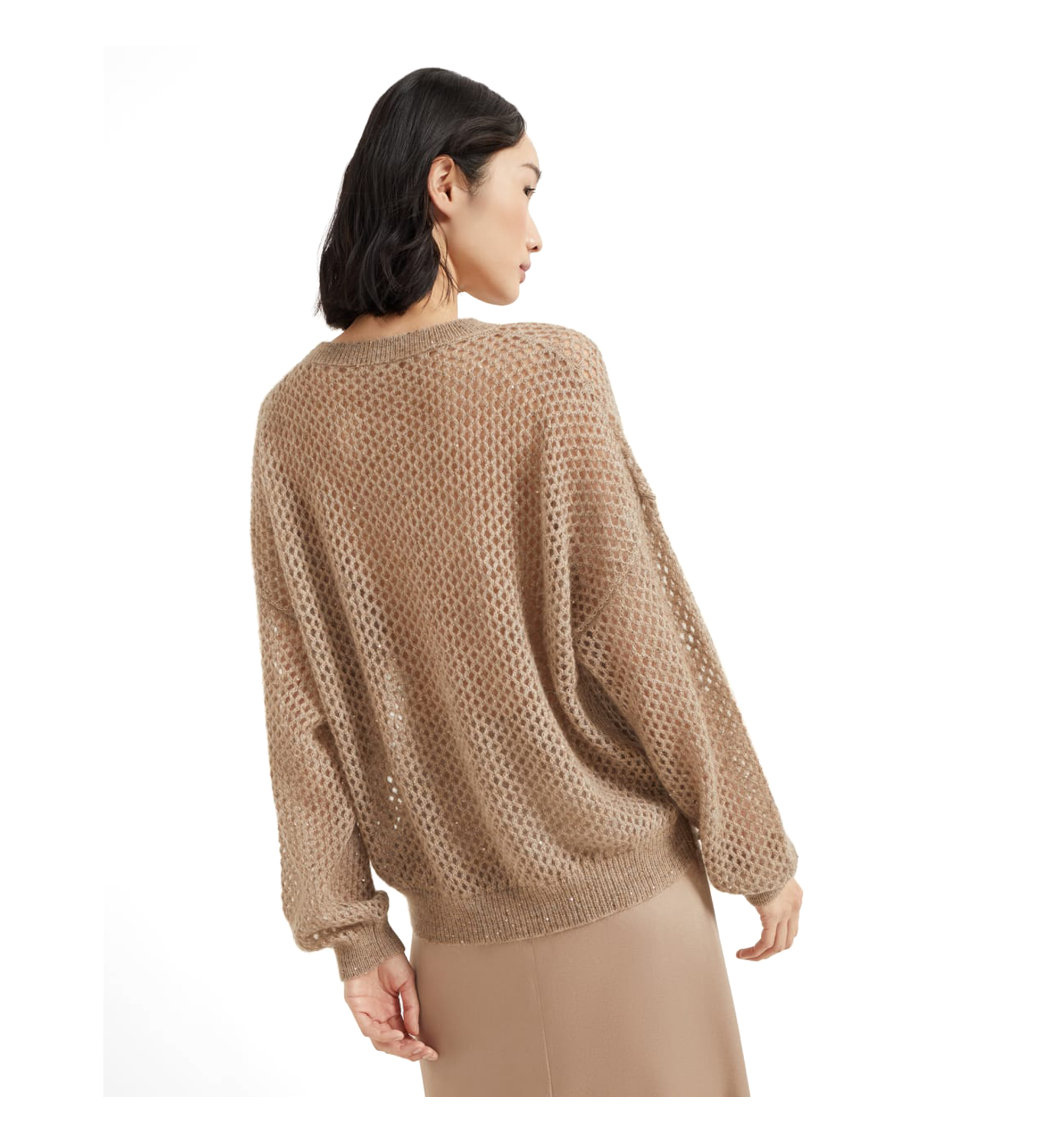 Mohair, Cotton and Wool Dazzling Mesh Sweater