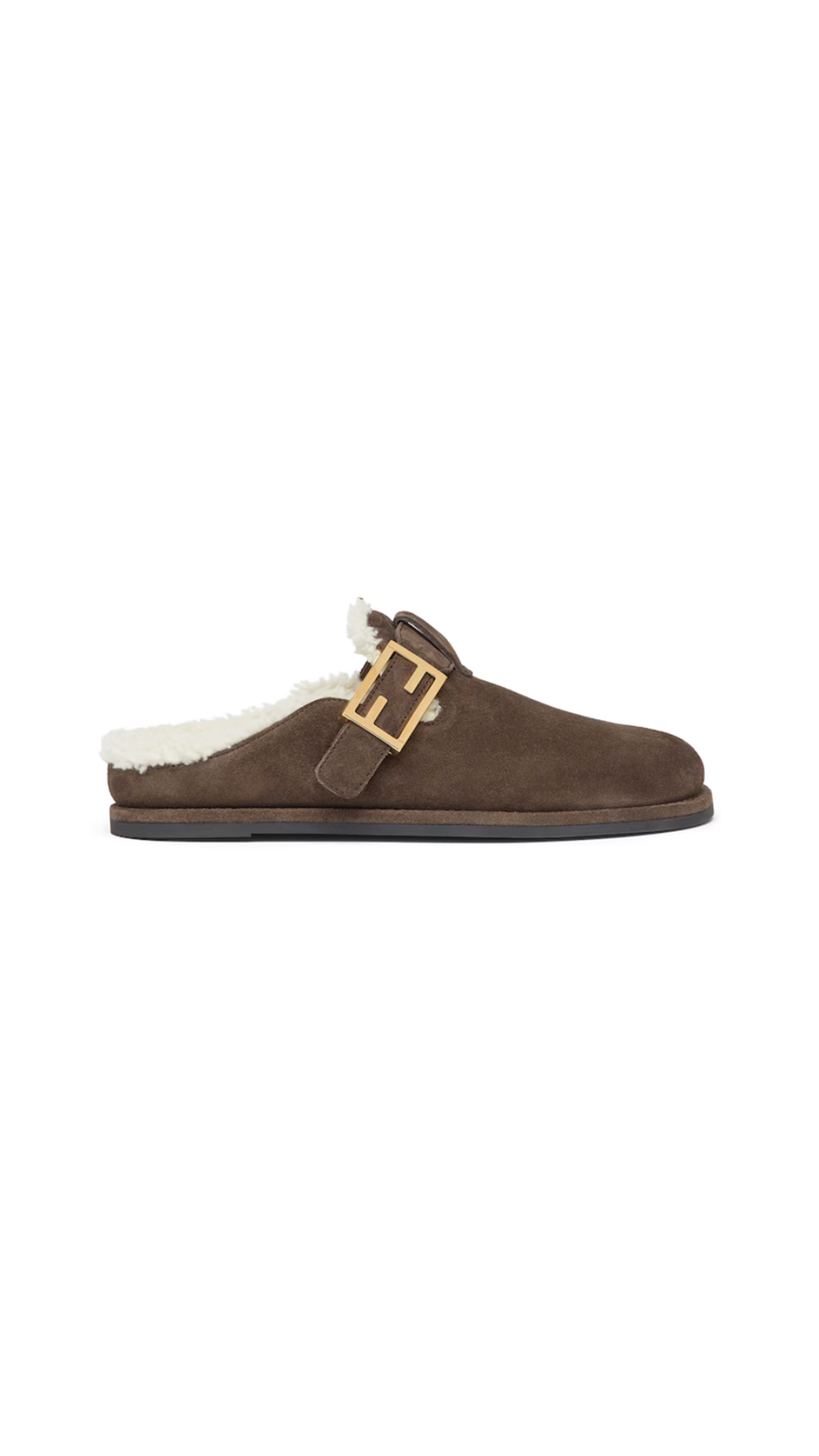 Fendi Feel Suede Sabots - Brown