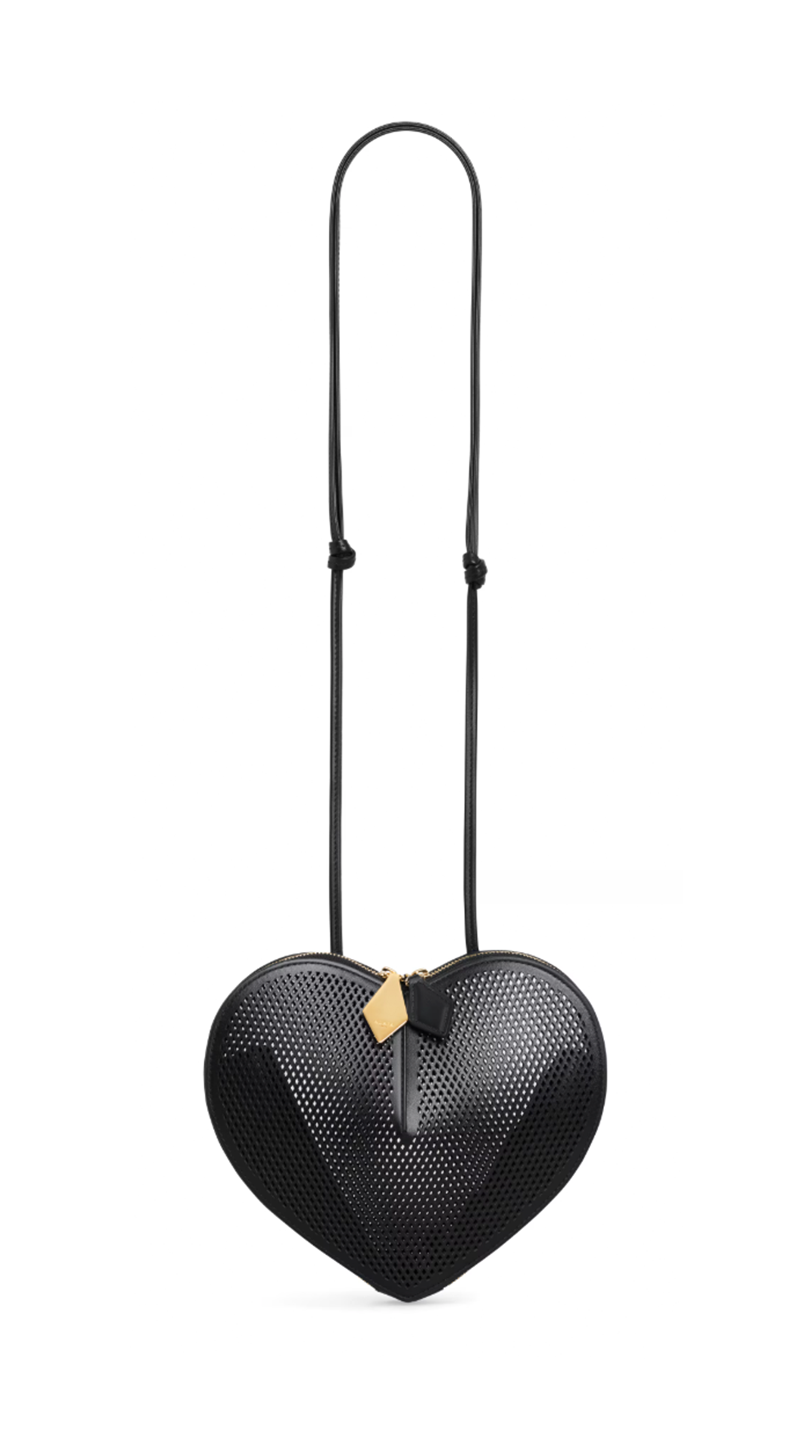 Le Cœur Bag in Fishnet Leather - Black