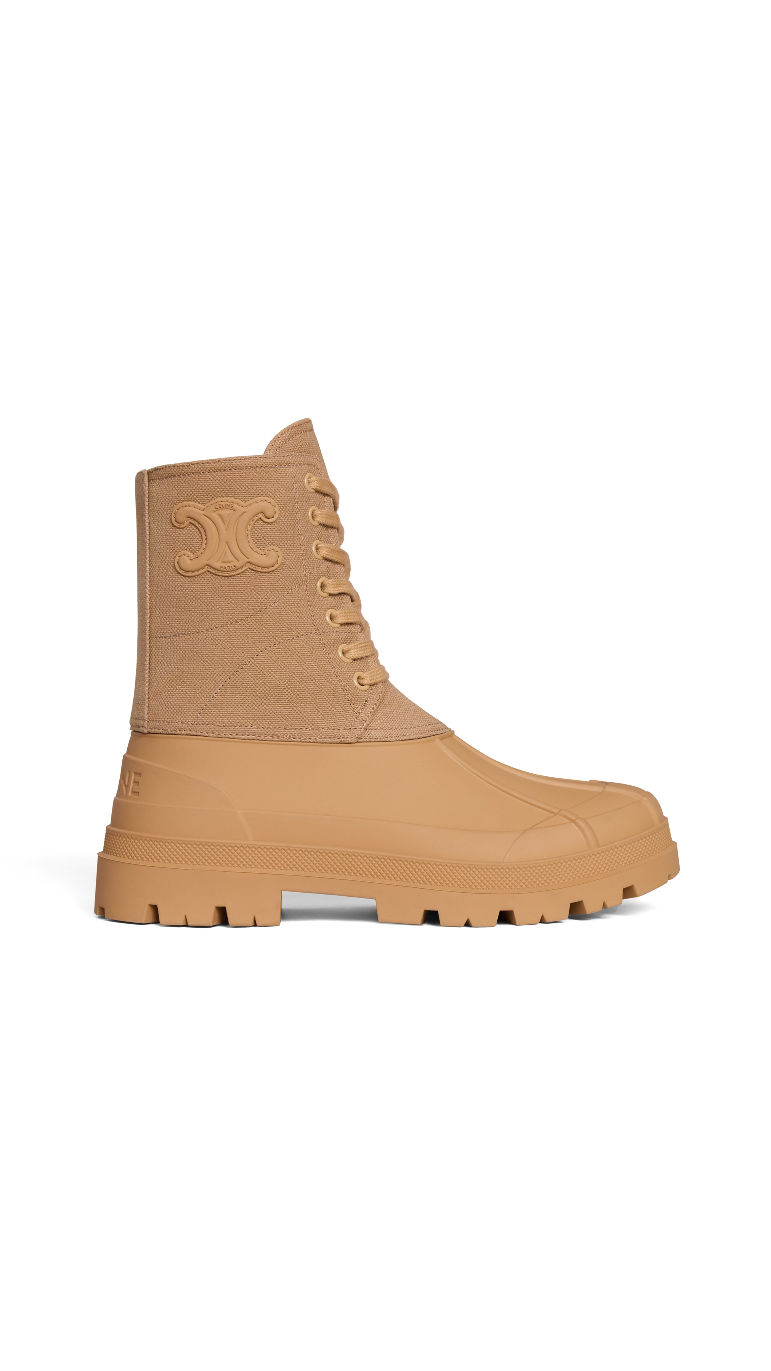 Riley Lace-Up Boot in Canvas - Caramel