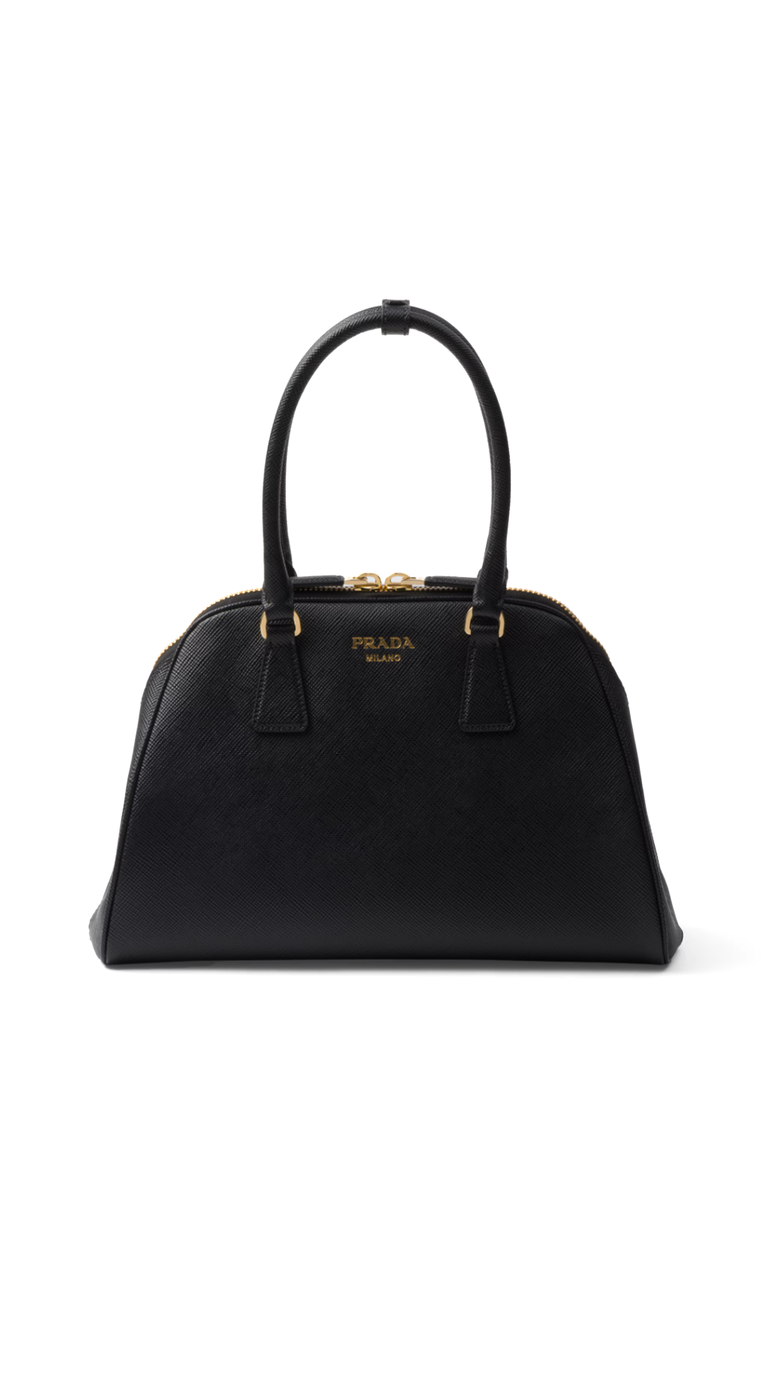 Medium Saffiano Leather Bag - Black