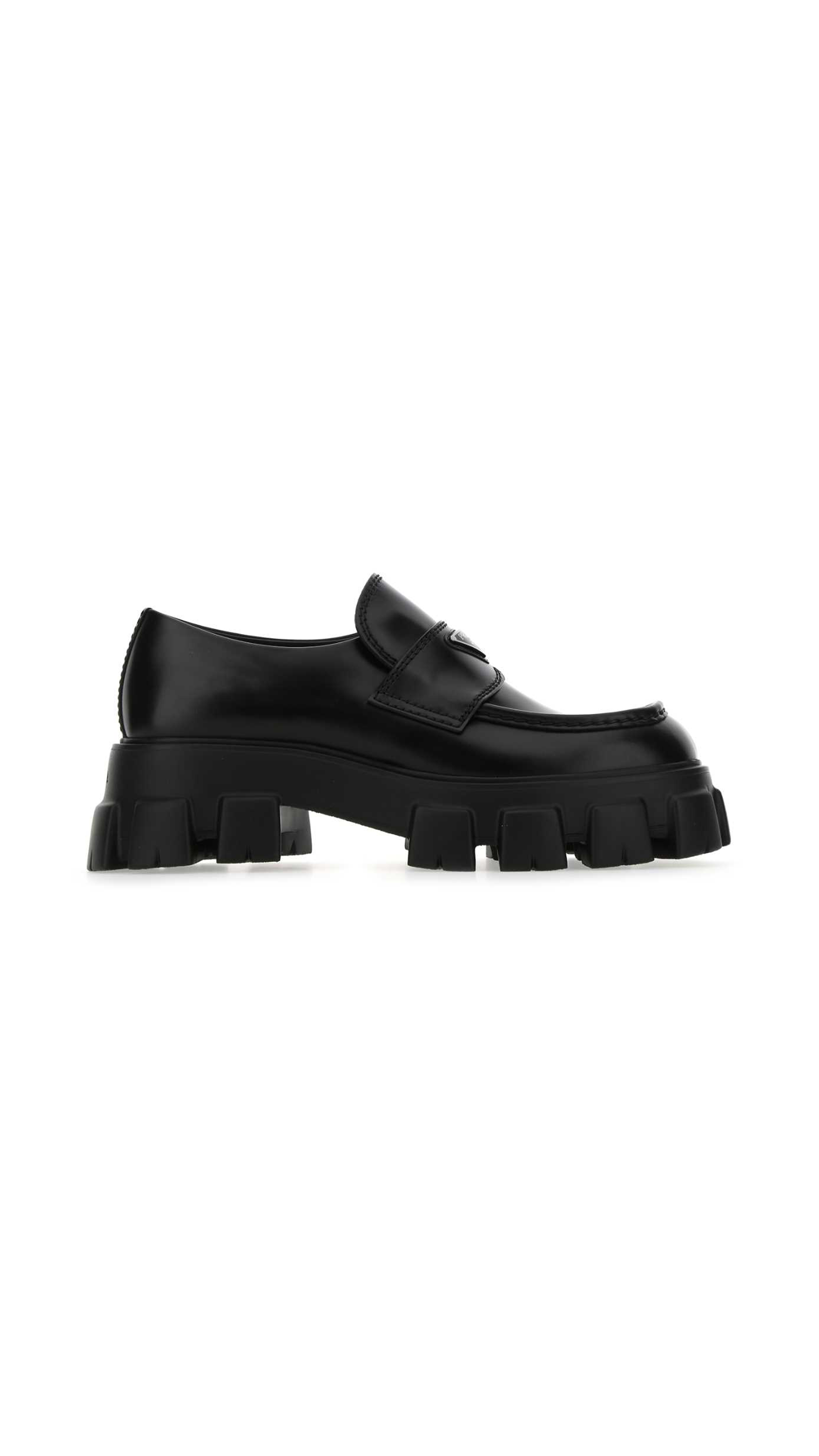 Monolith Brushed Leather Loafers - Black