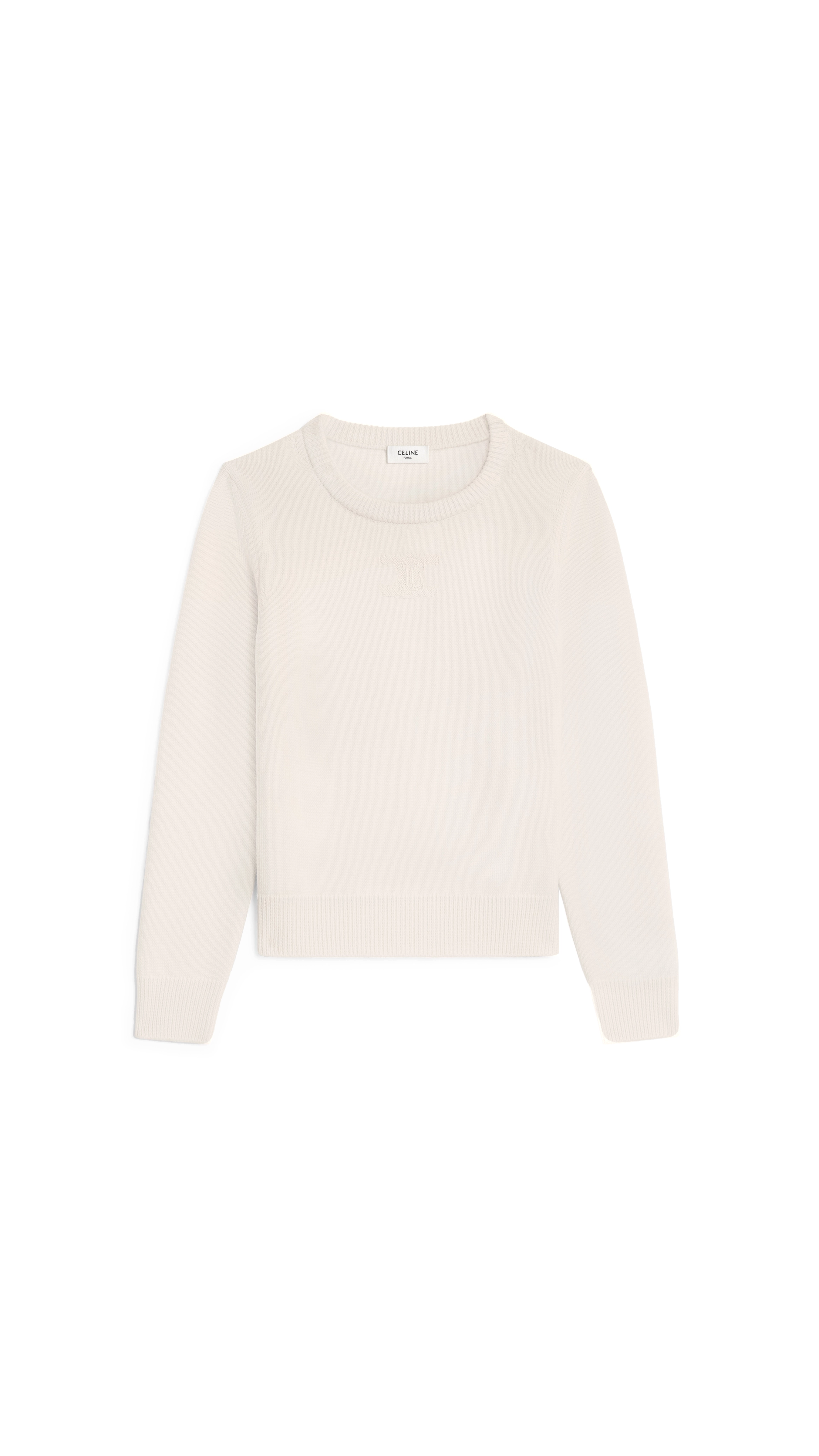 Crew Neck Sweater in Heritage Cashmere - Off White