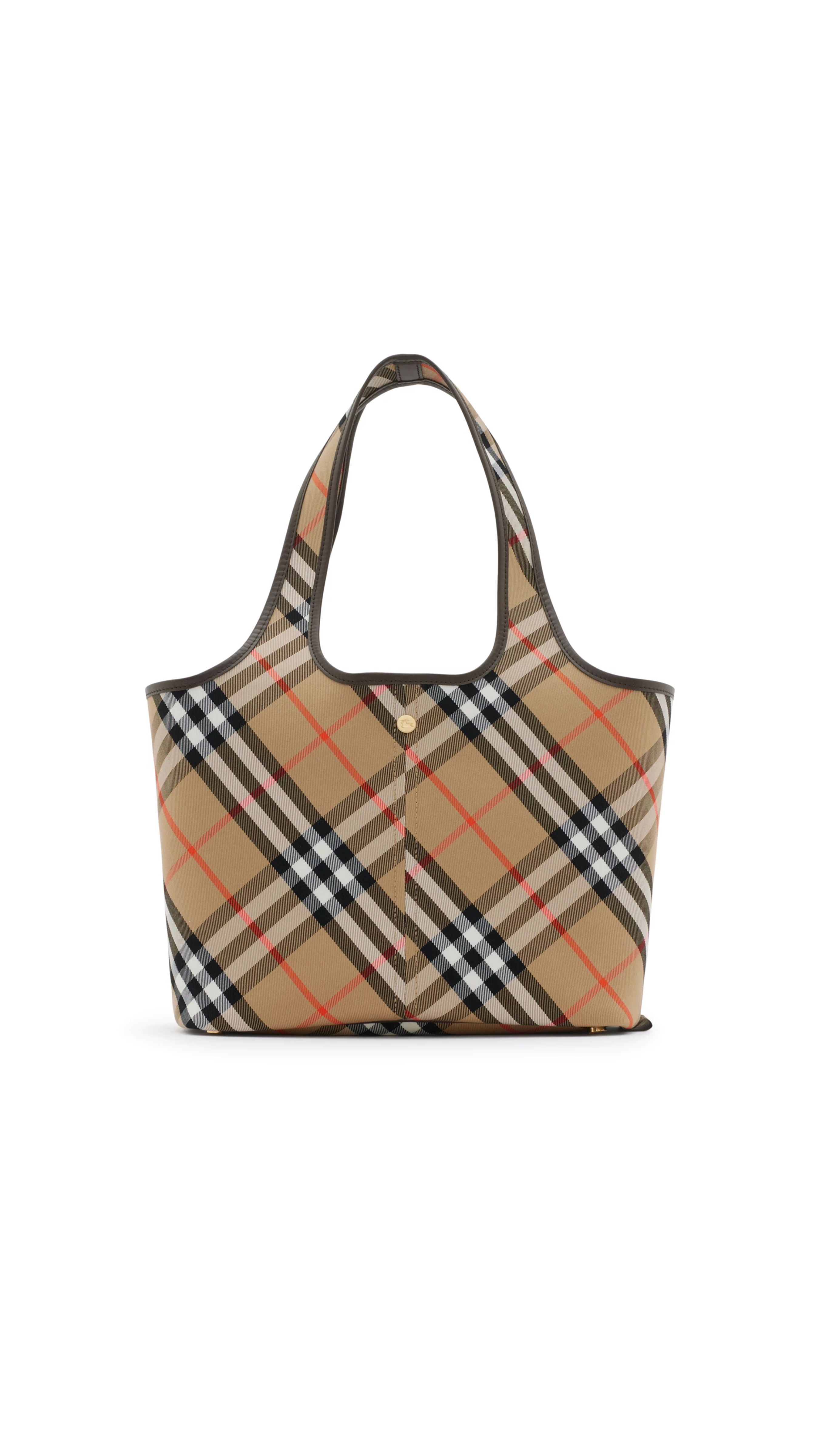 Small Check Tote - Sand