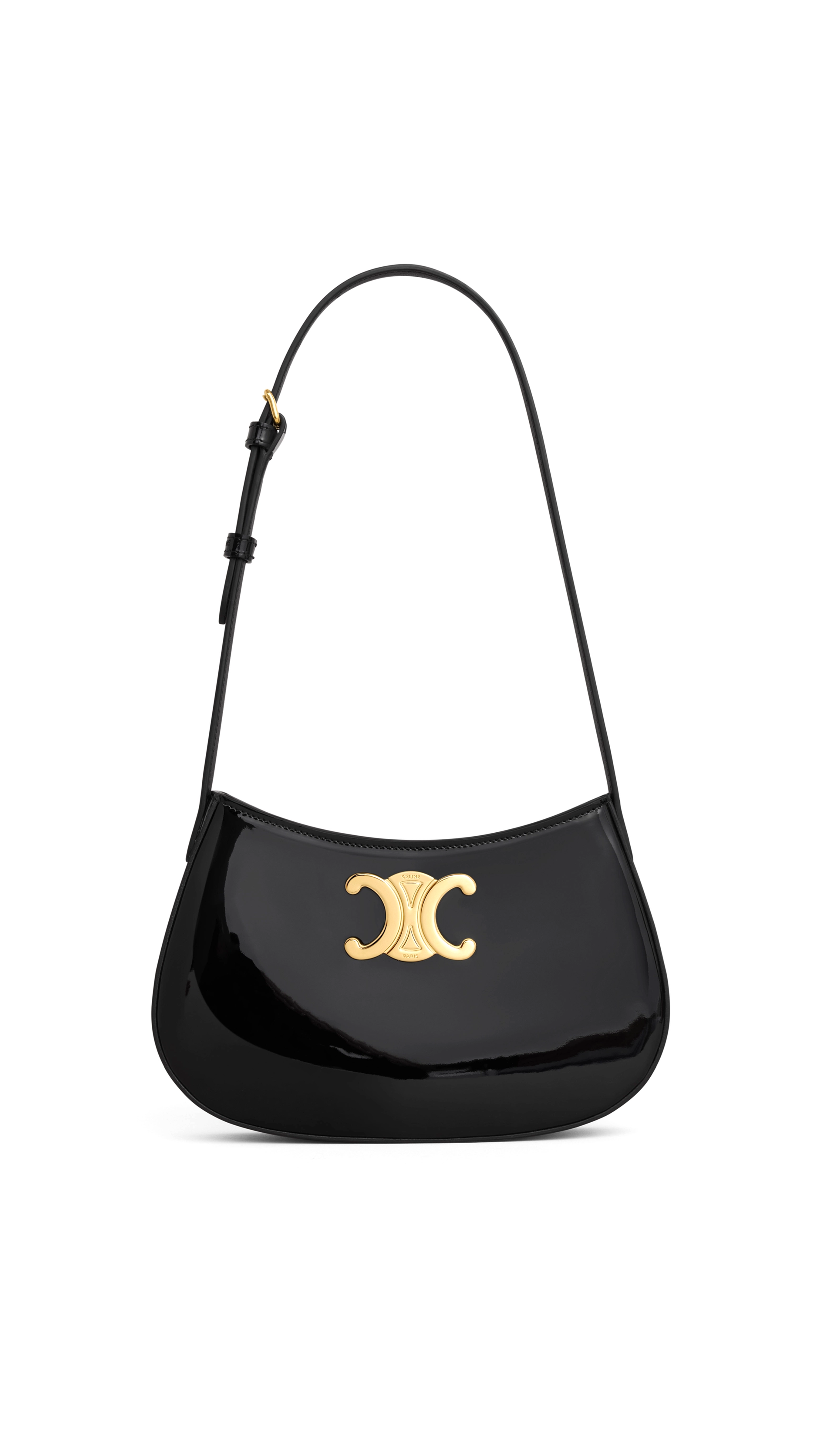 Medium Tilly Bag in Patent Calfskin - Black