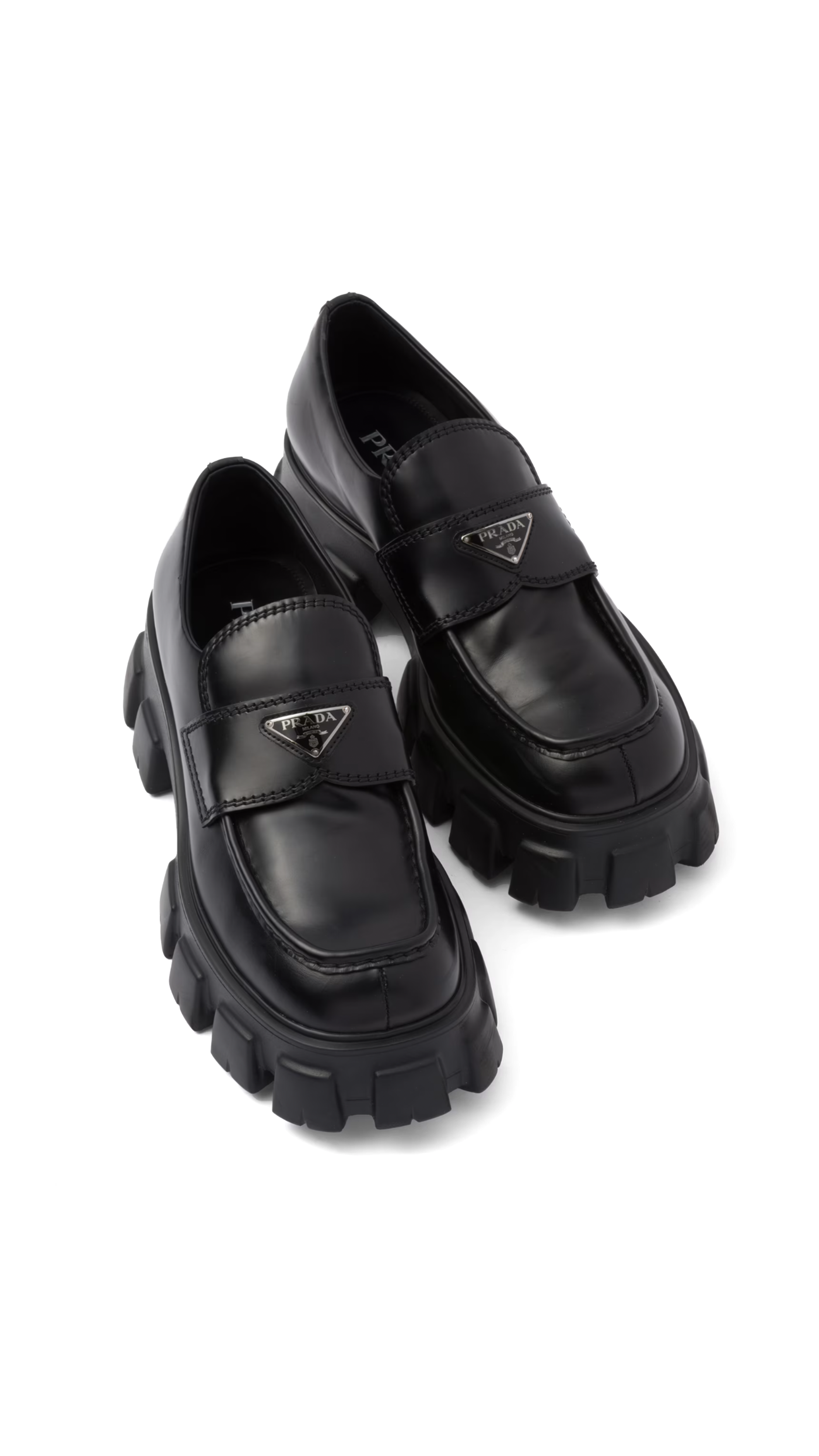 Monolith Brushed Leather Loafers - Black