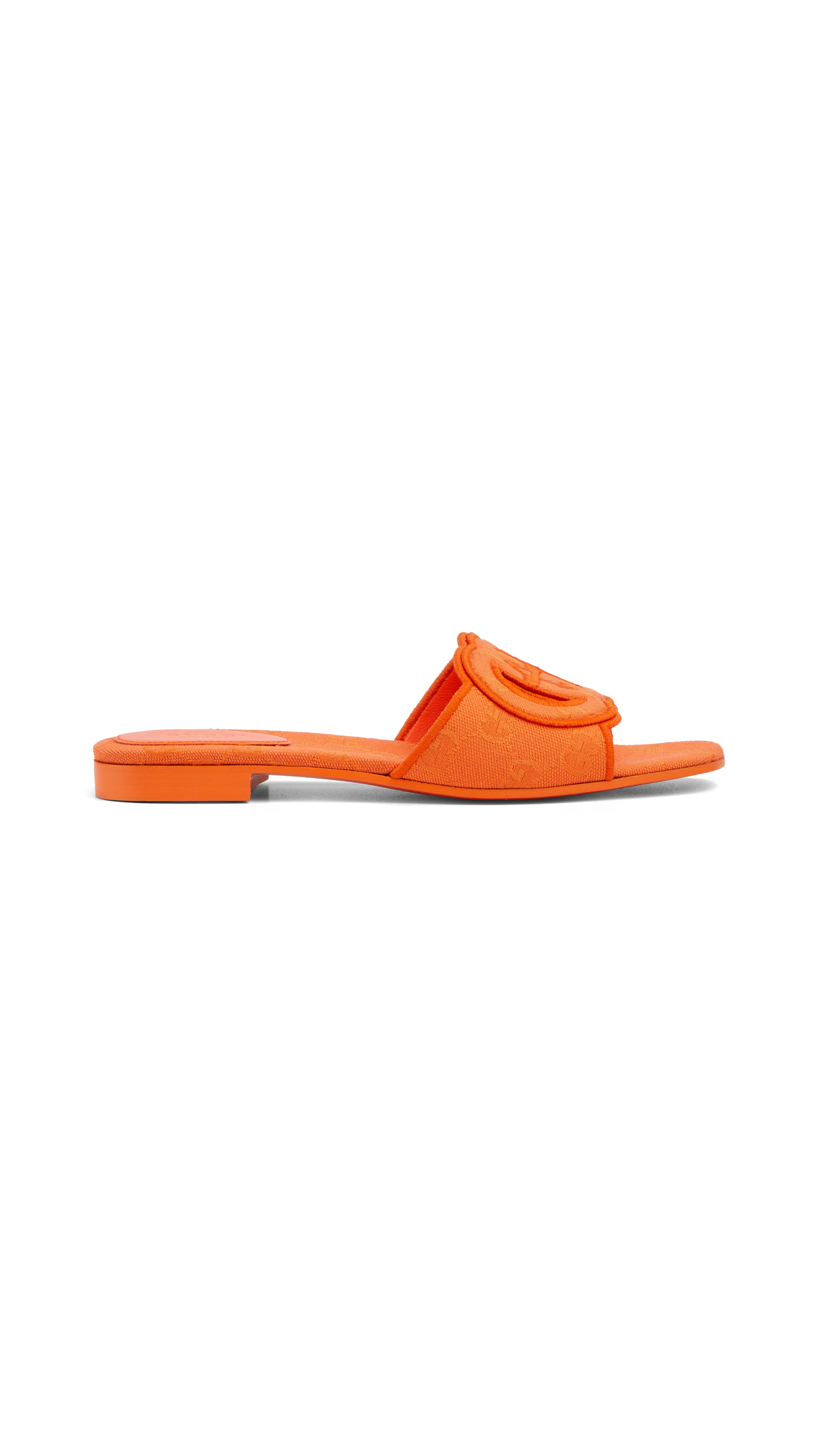 Interlocking G Canvas Slide Sandal - Orange