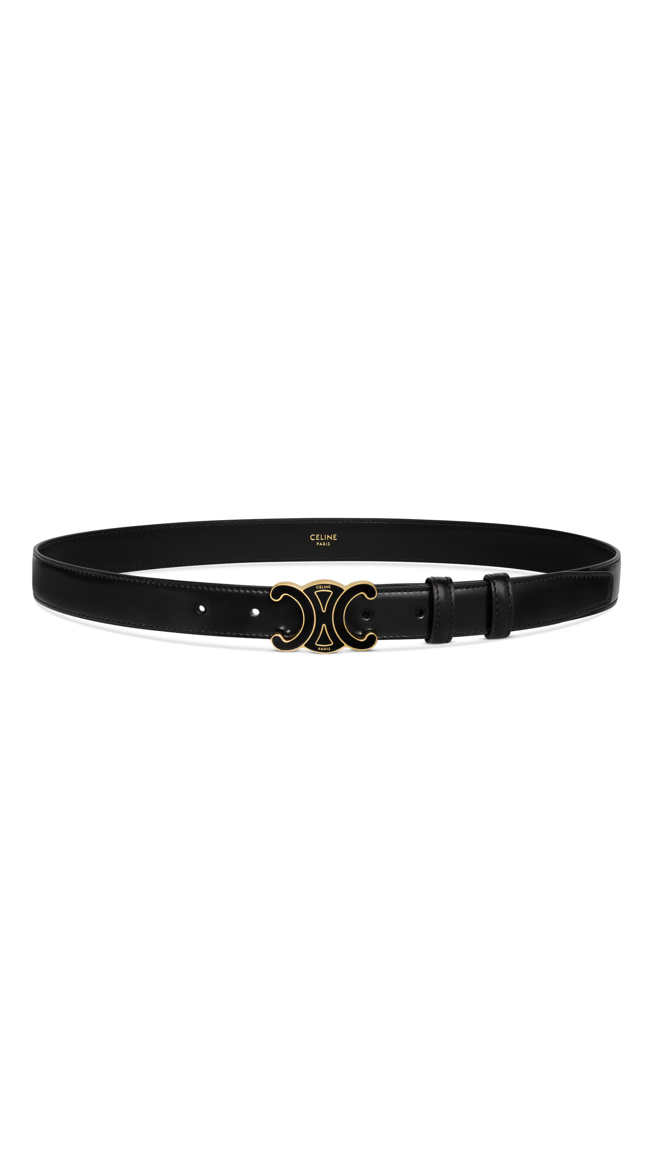 Medium Triomphe Belt in Taurillon Leather - Black