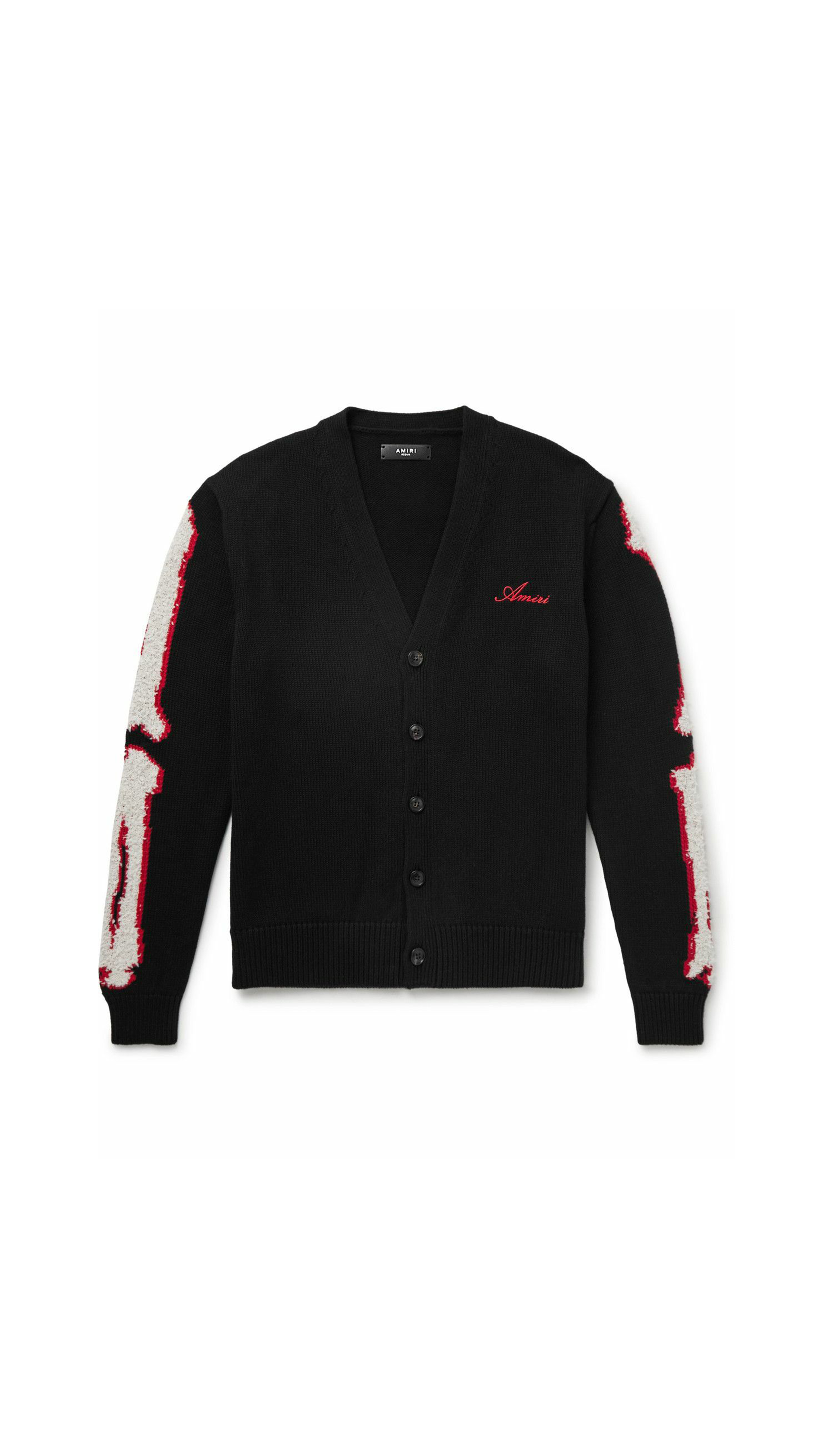 Bones Cardigan - Black/White/Red