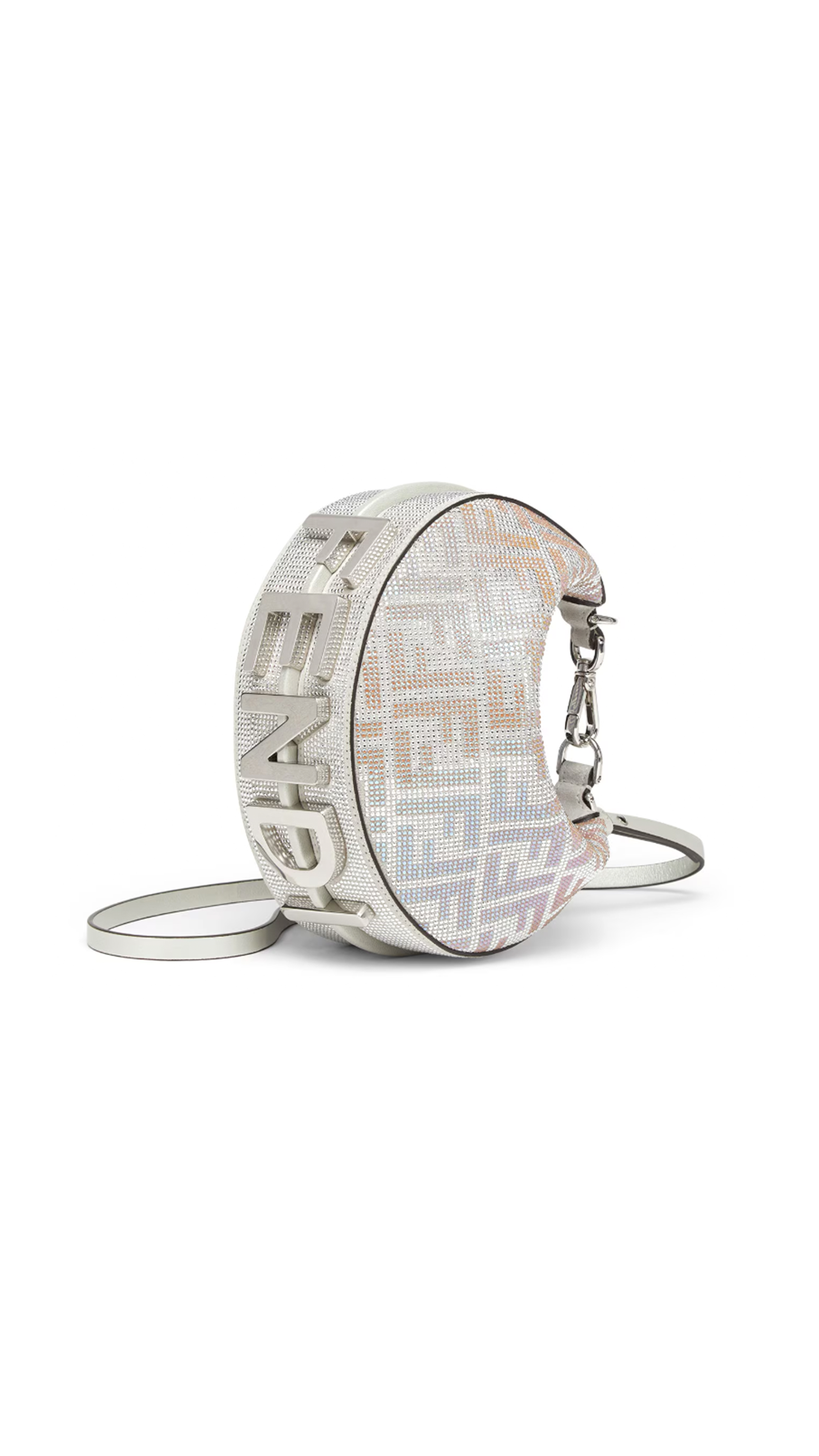 FF Crystals Fendigraphy Mini Bag - Silver