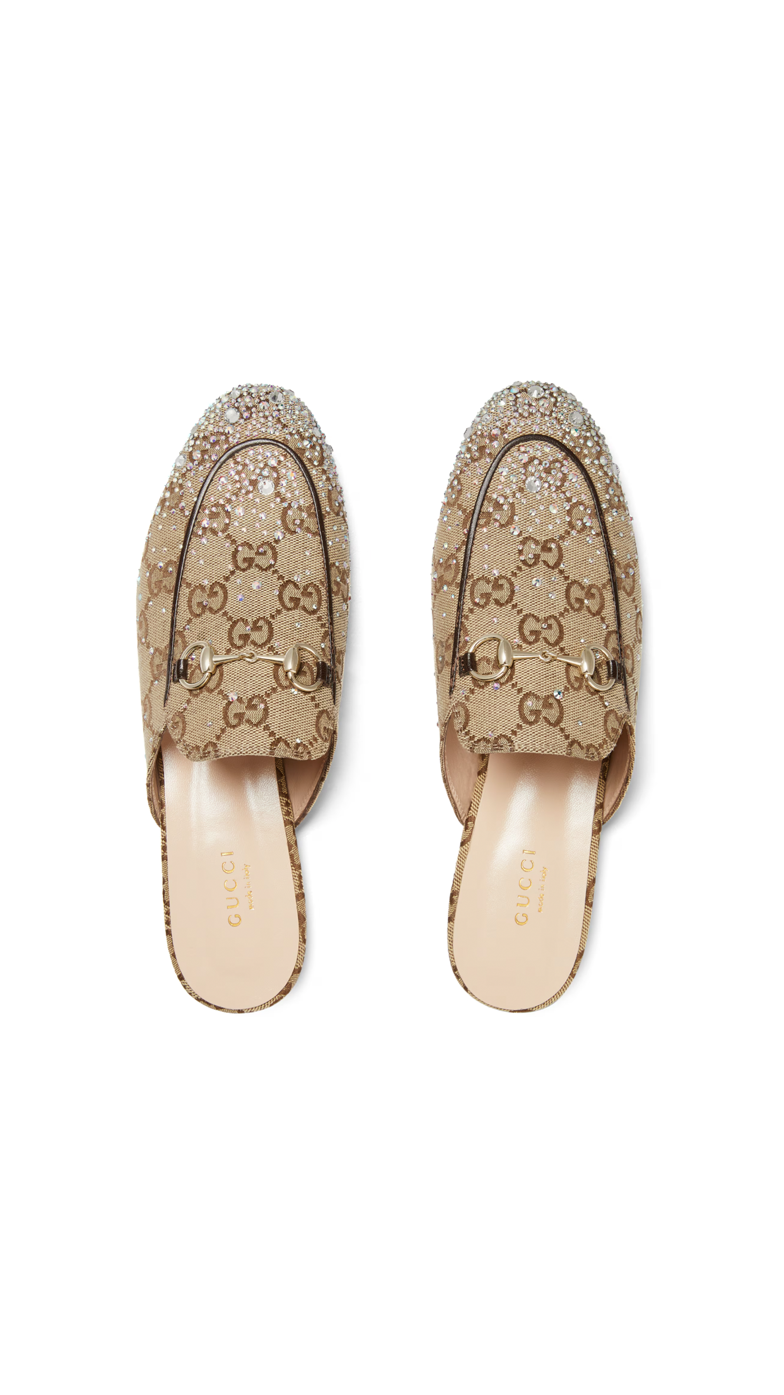 Crystal-Embellished Princetown Slipper - Brown