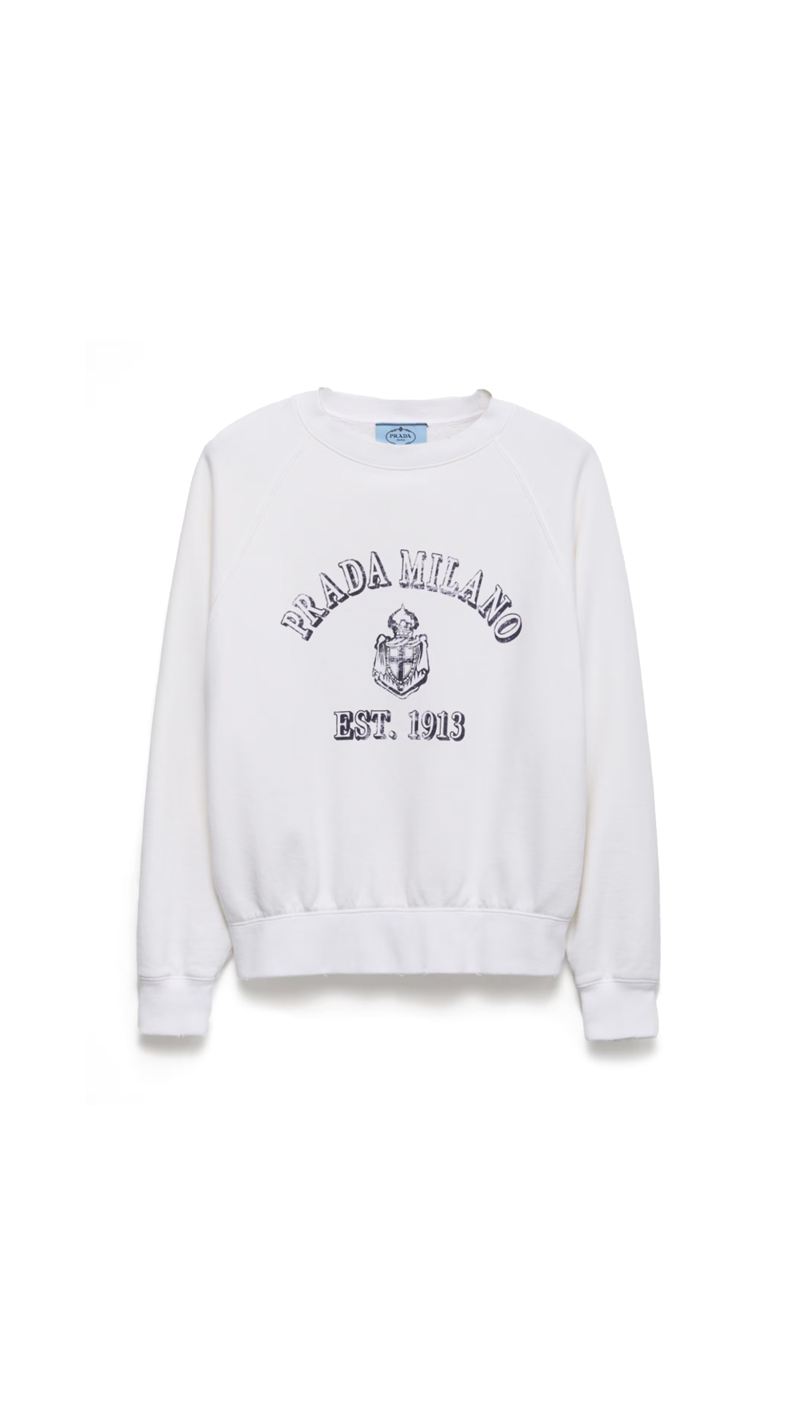 Cotton Crew-neck Sweatshirt - White