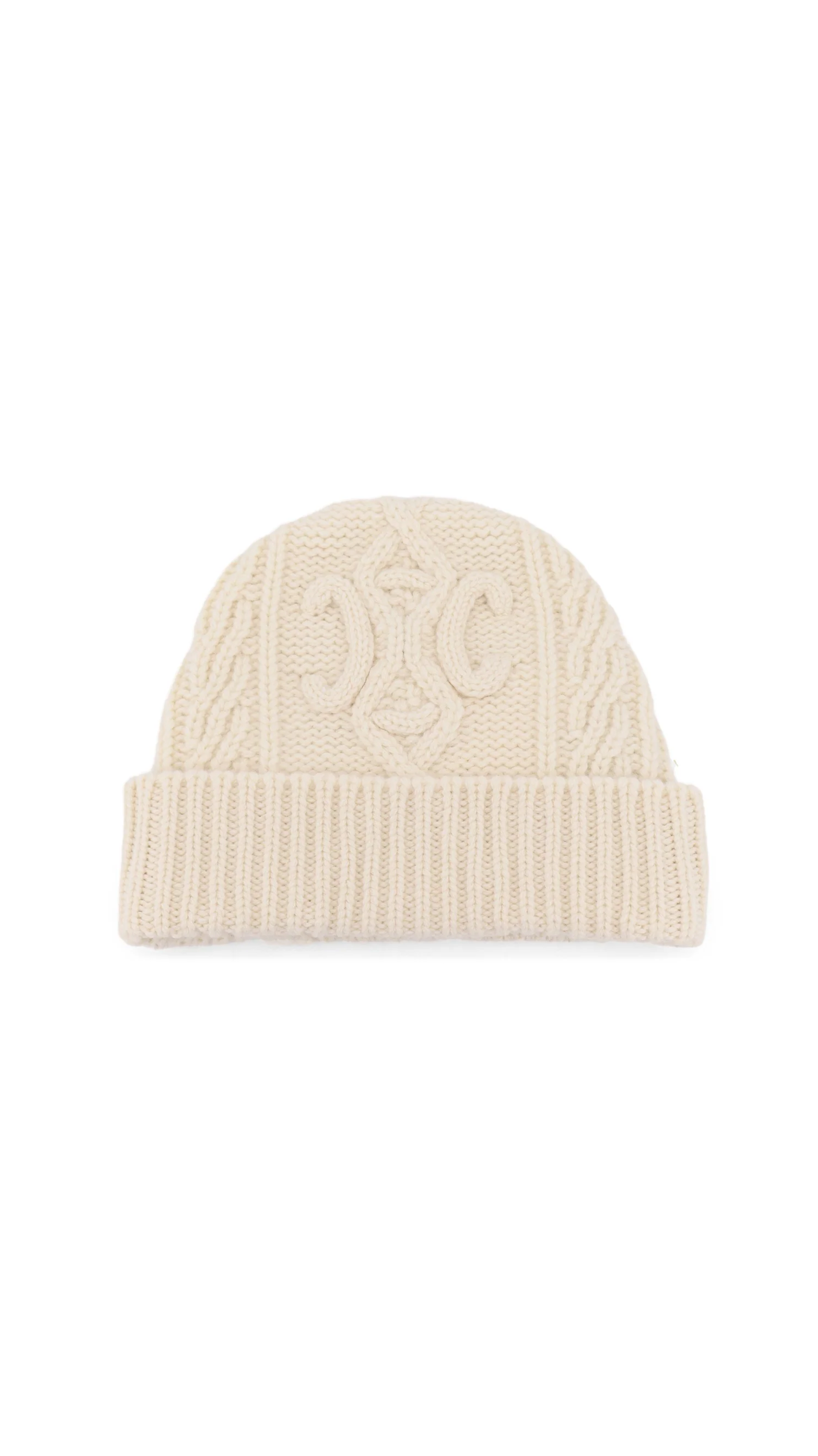 Triomphe Knit Beanie - Cream