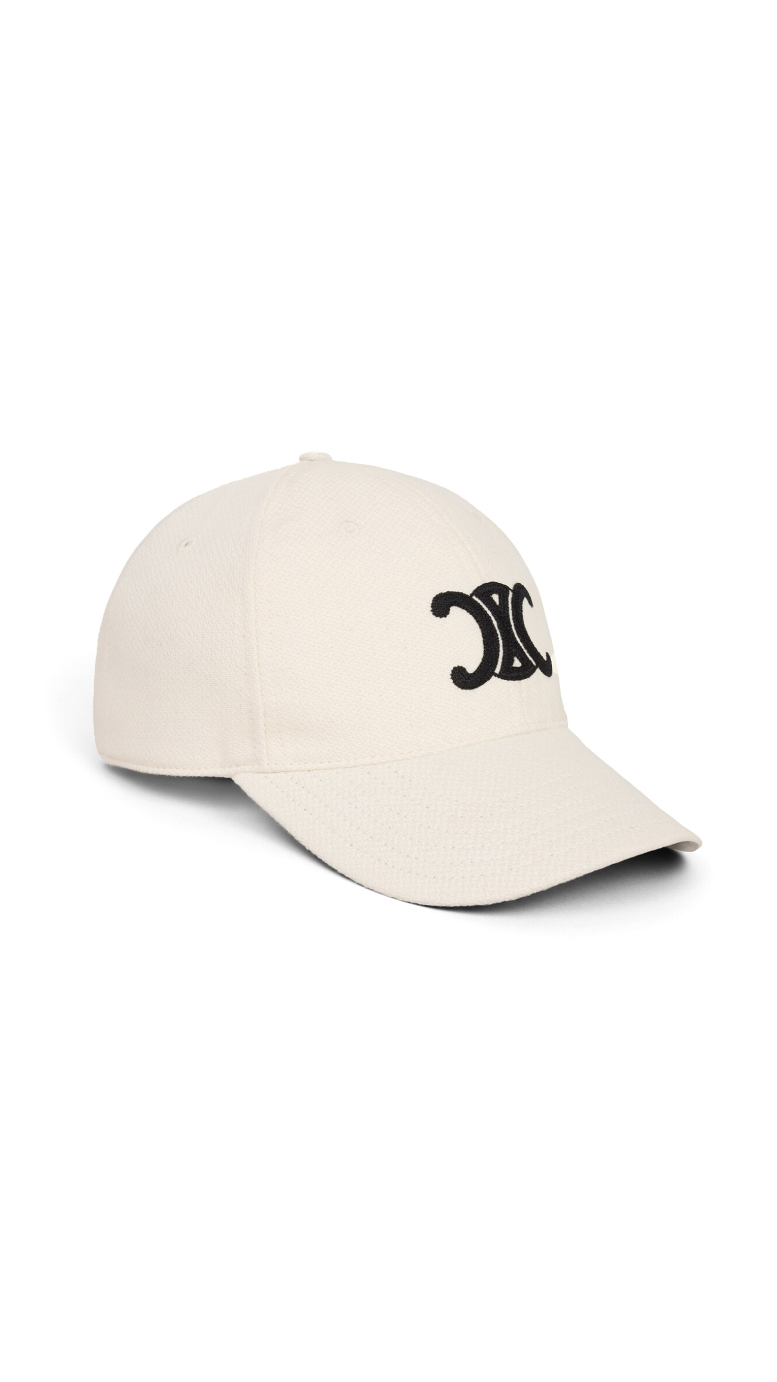 Triomphe Baseball Cap in Wool - White