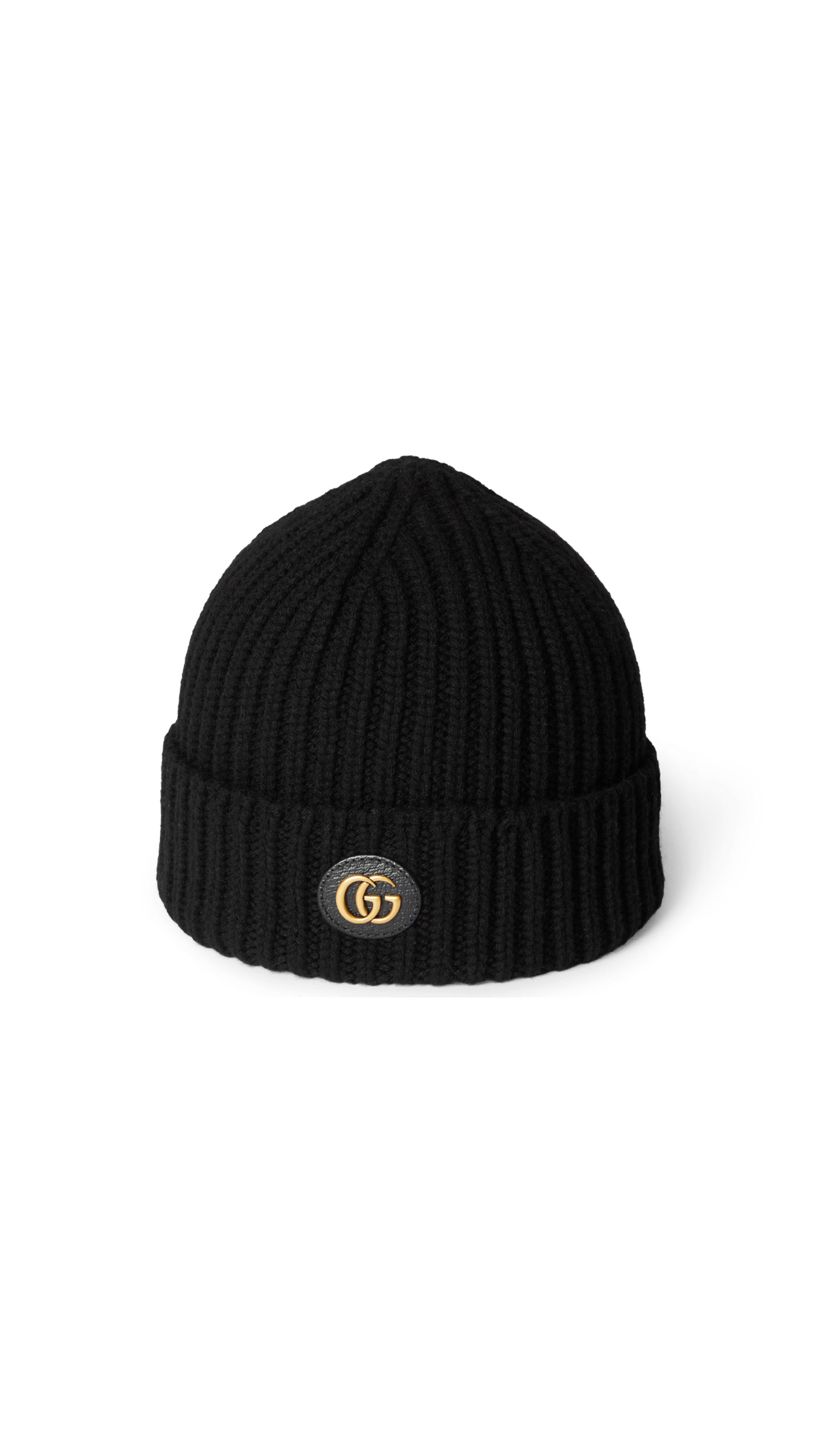 Wool Cashmere Hat With Double G - Black