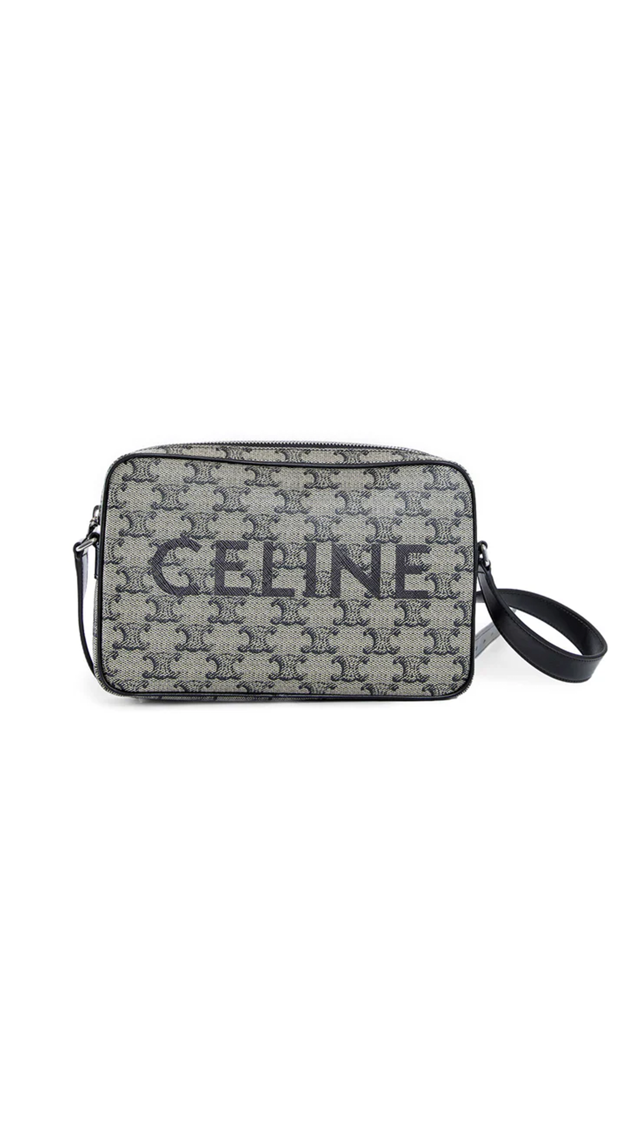 Medium Messenger Bag in Triomphe Canvas with Celine Print - Greige