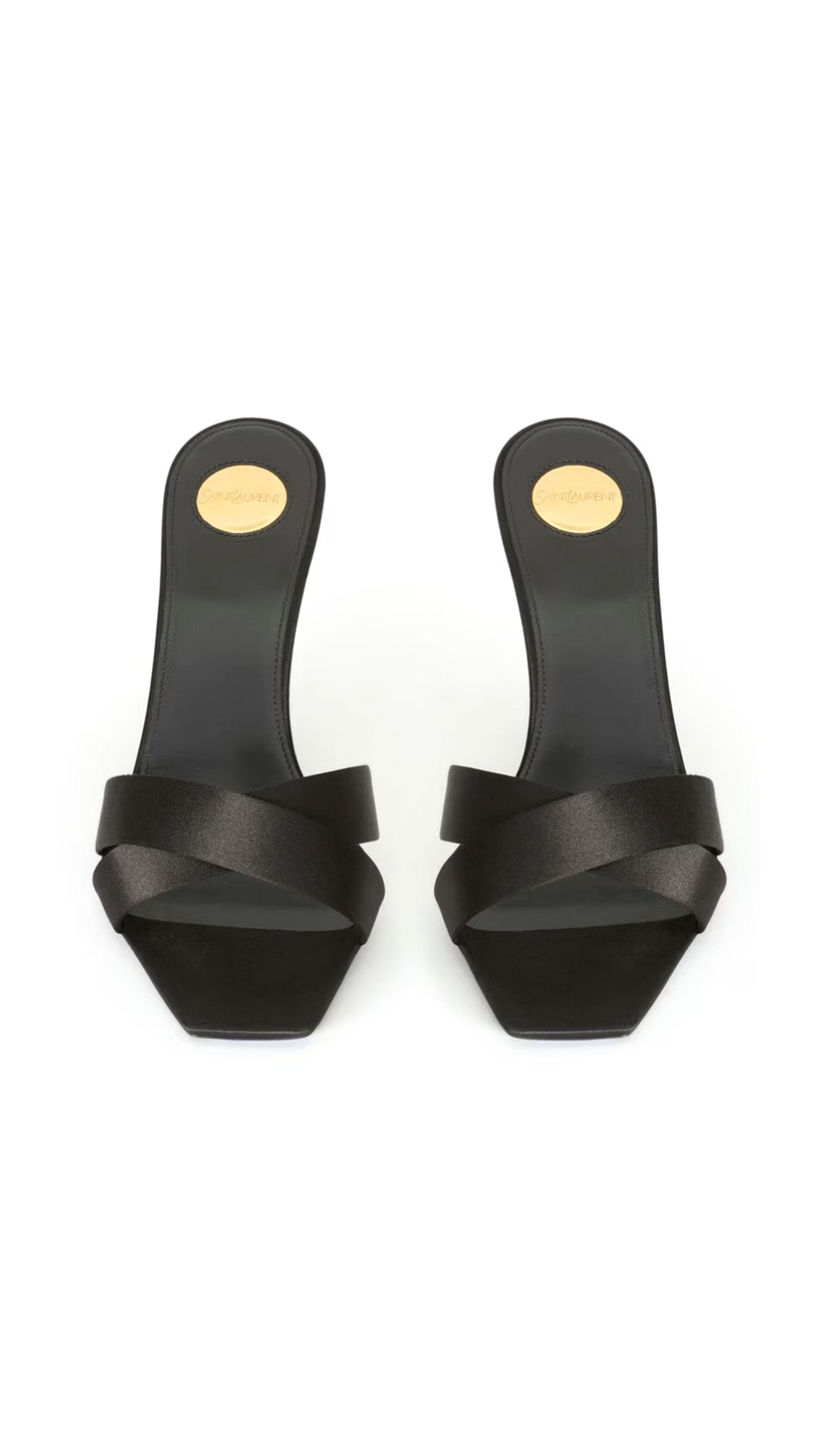 Opyum Mules in Satin Crepe - Black