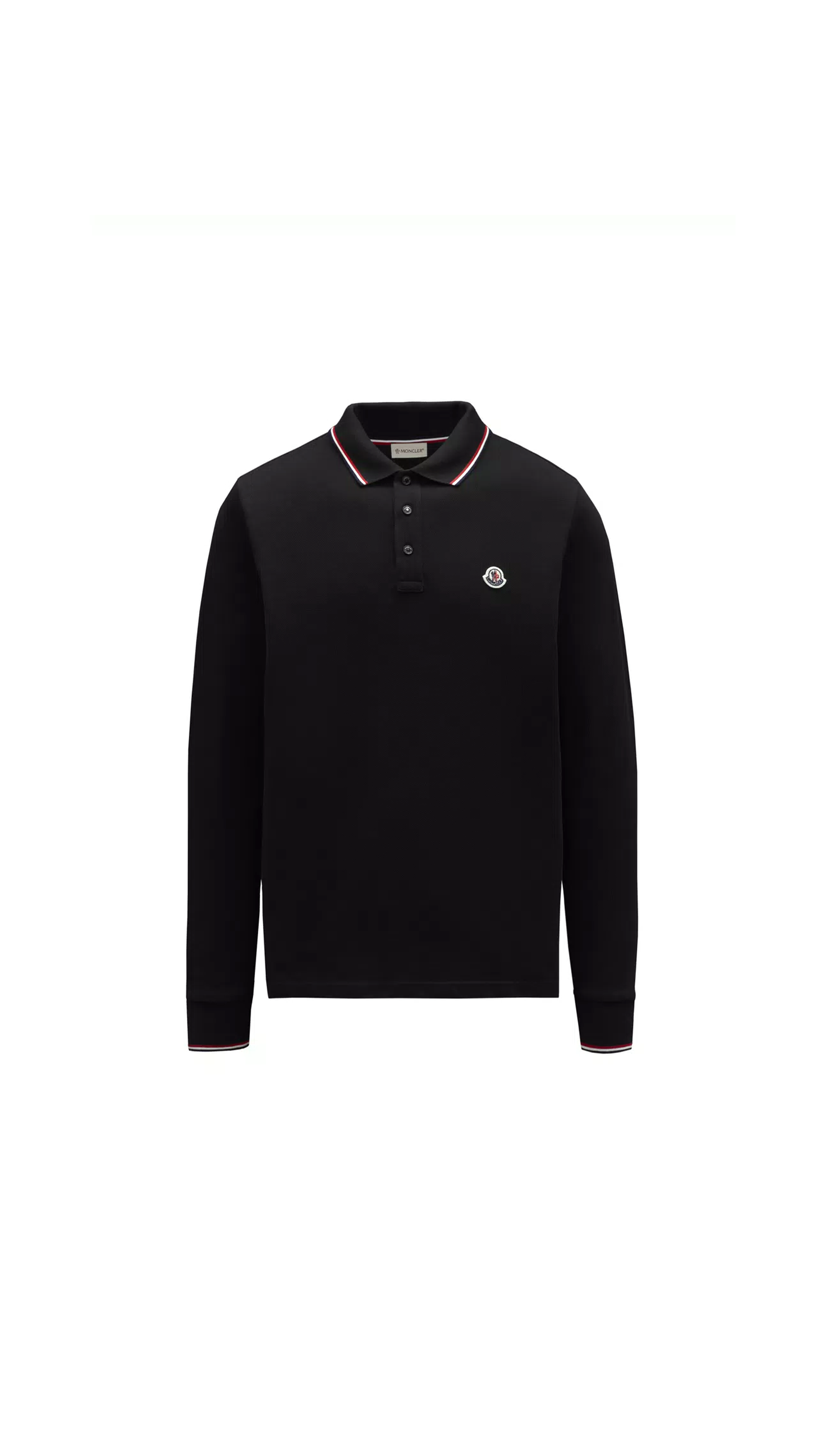 Long Sleeve Polo Shirt - Black