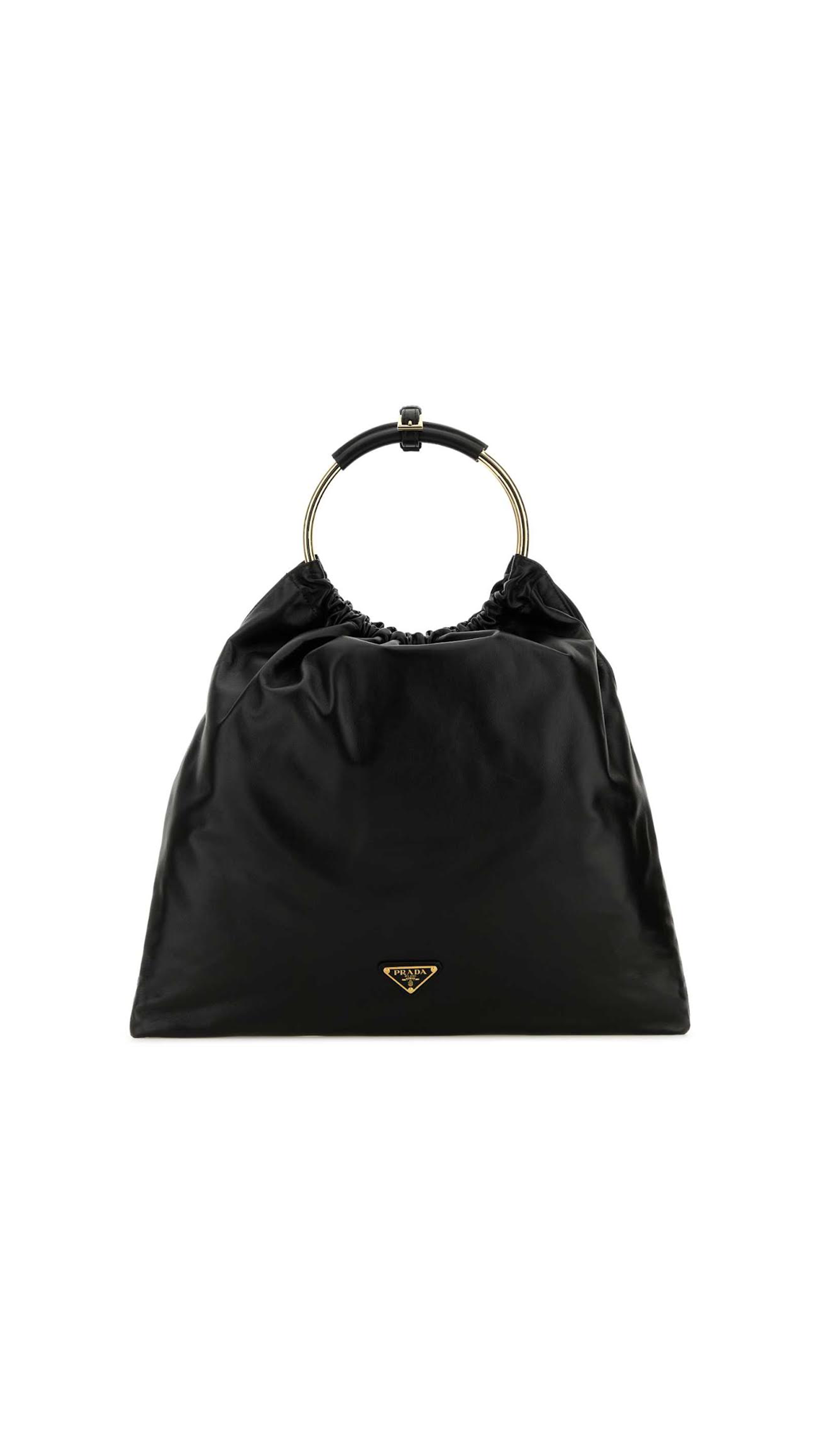 Nappa Leather Hobo Bag - Black