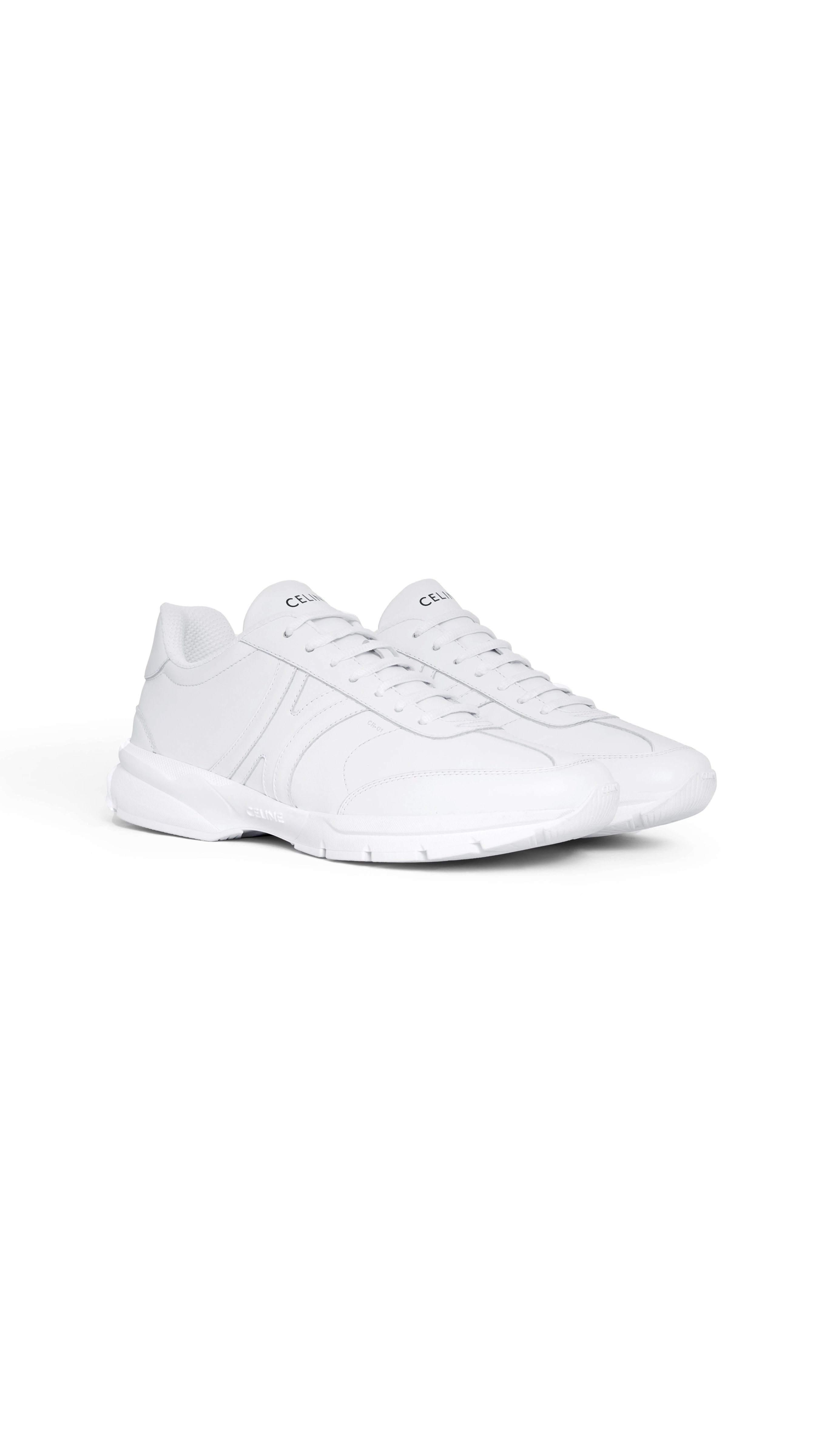 CR-01 Low Lace-Up Sneaker in Calfskin - Optic White