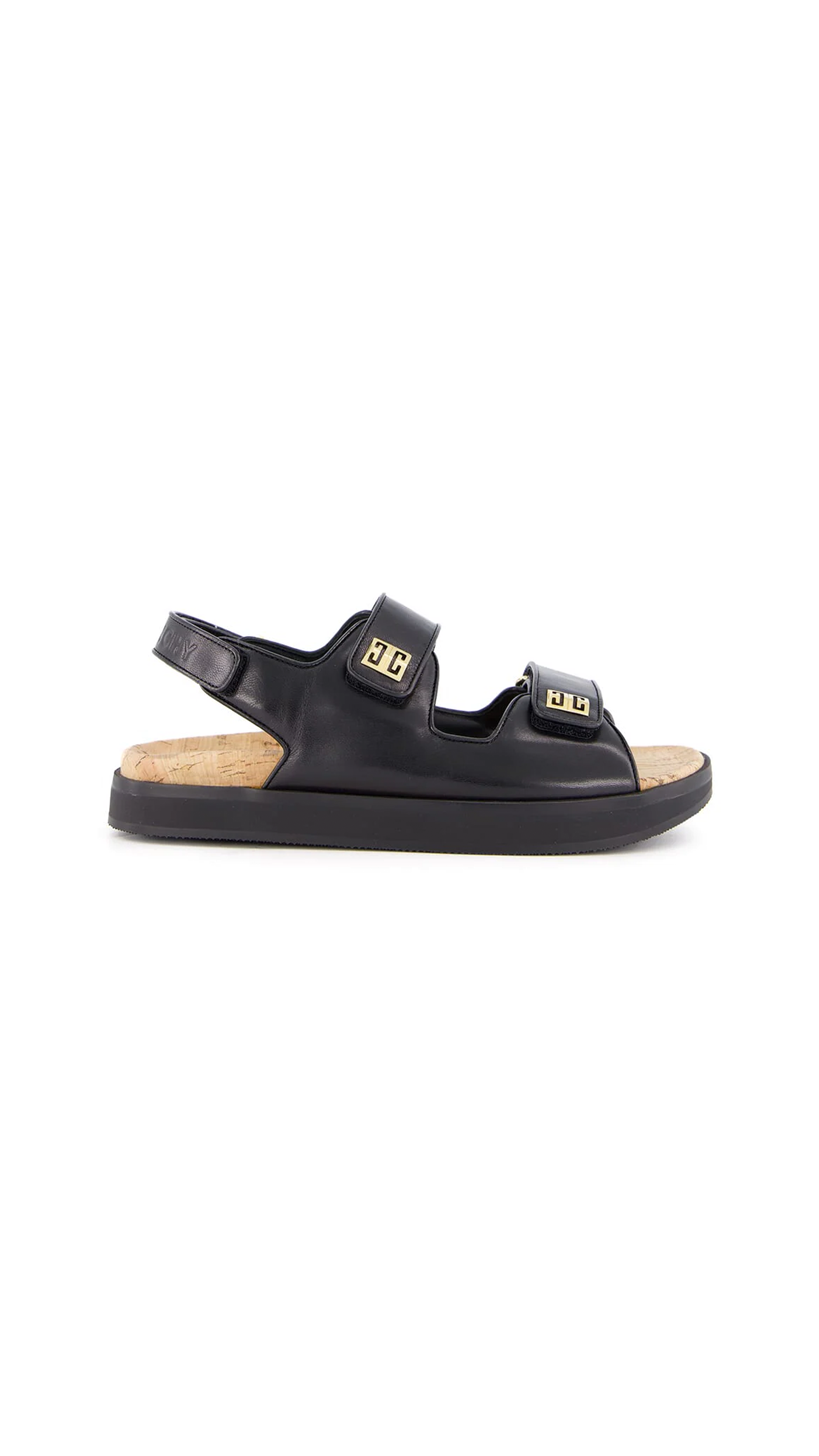 4G Leather Sandals - Black