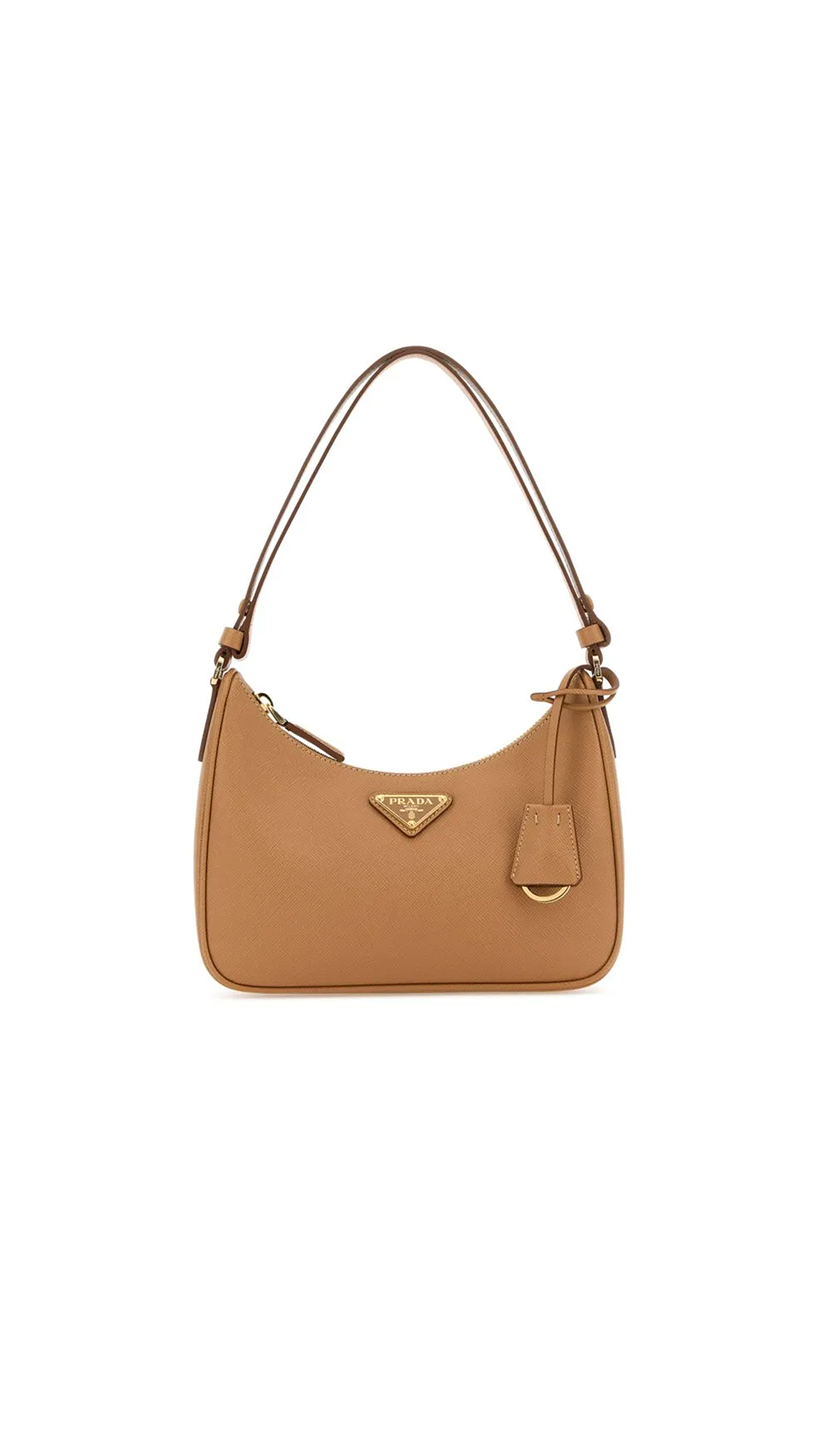 Re-Edition Saffiano Leather Mini Bag - Caramel