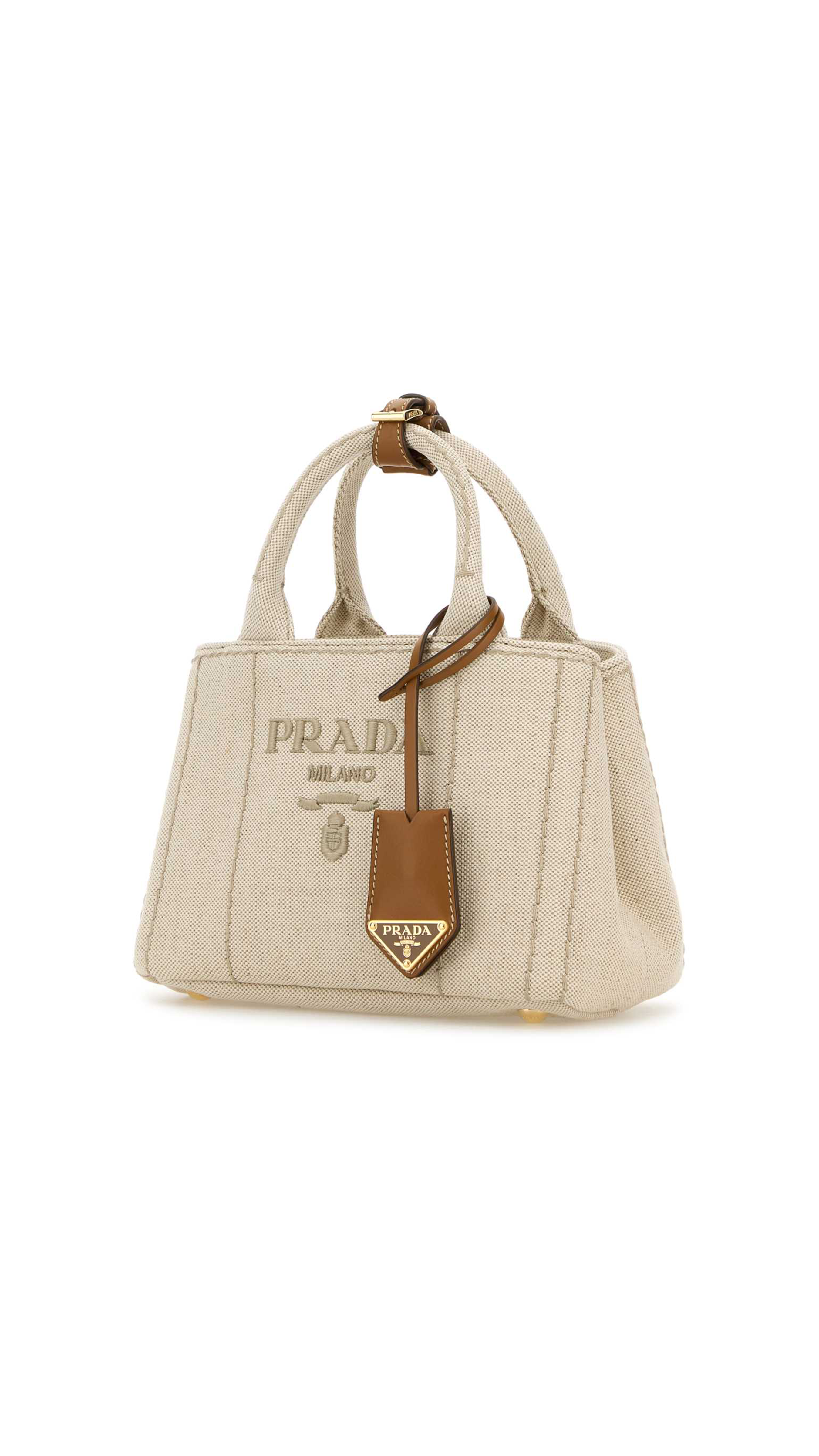 Cotton Canvas Mini Handbag - Natural