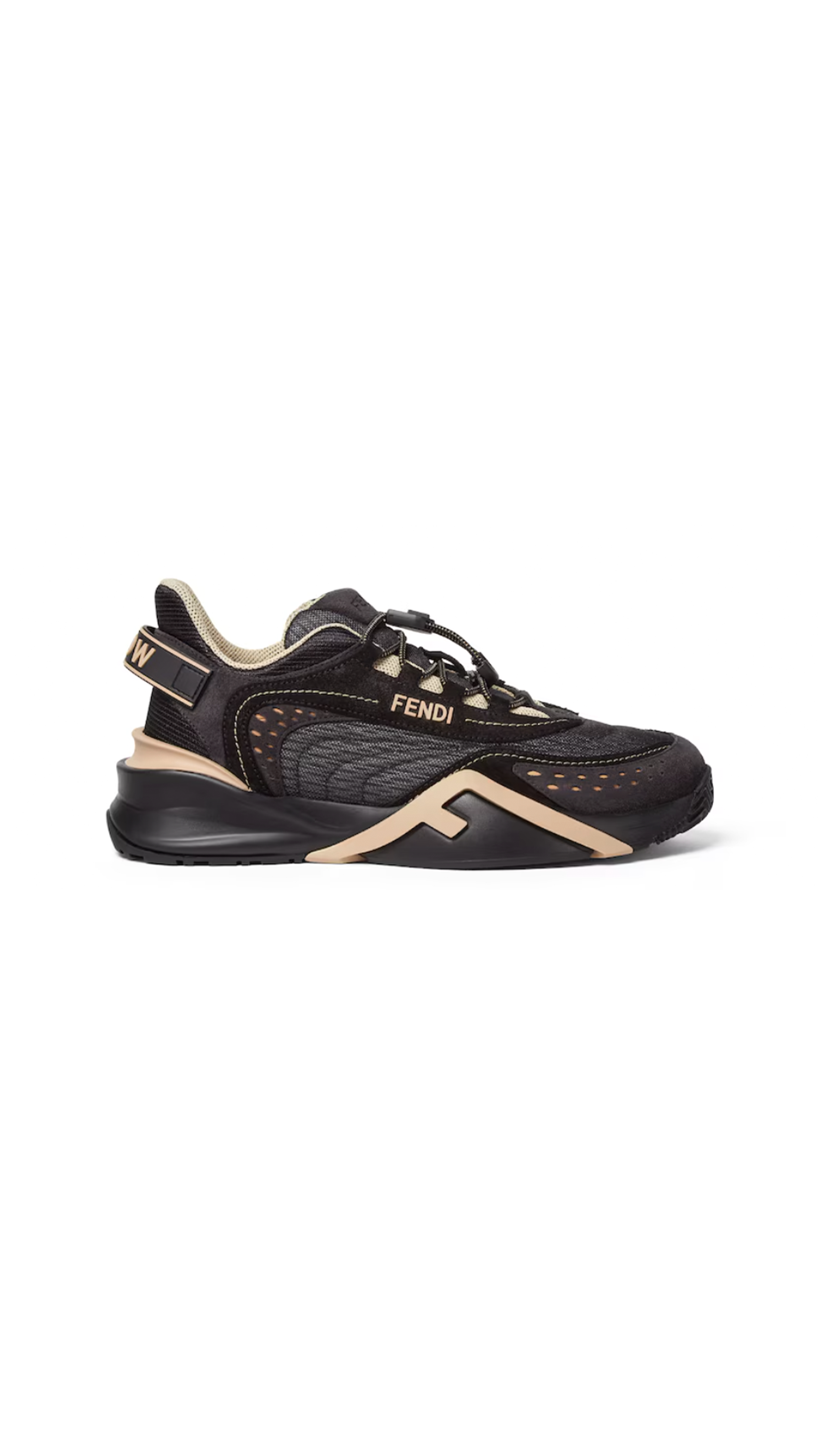 Fendi Flow Mesh and Suede Sneakers - Black