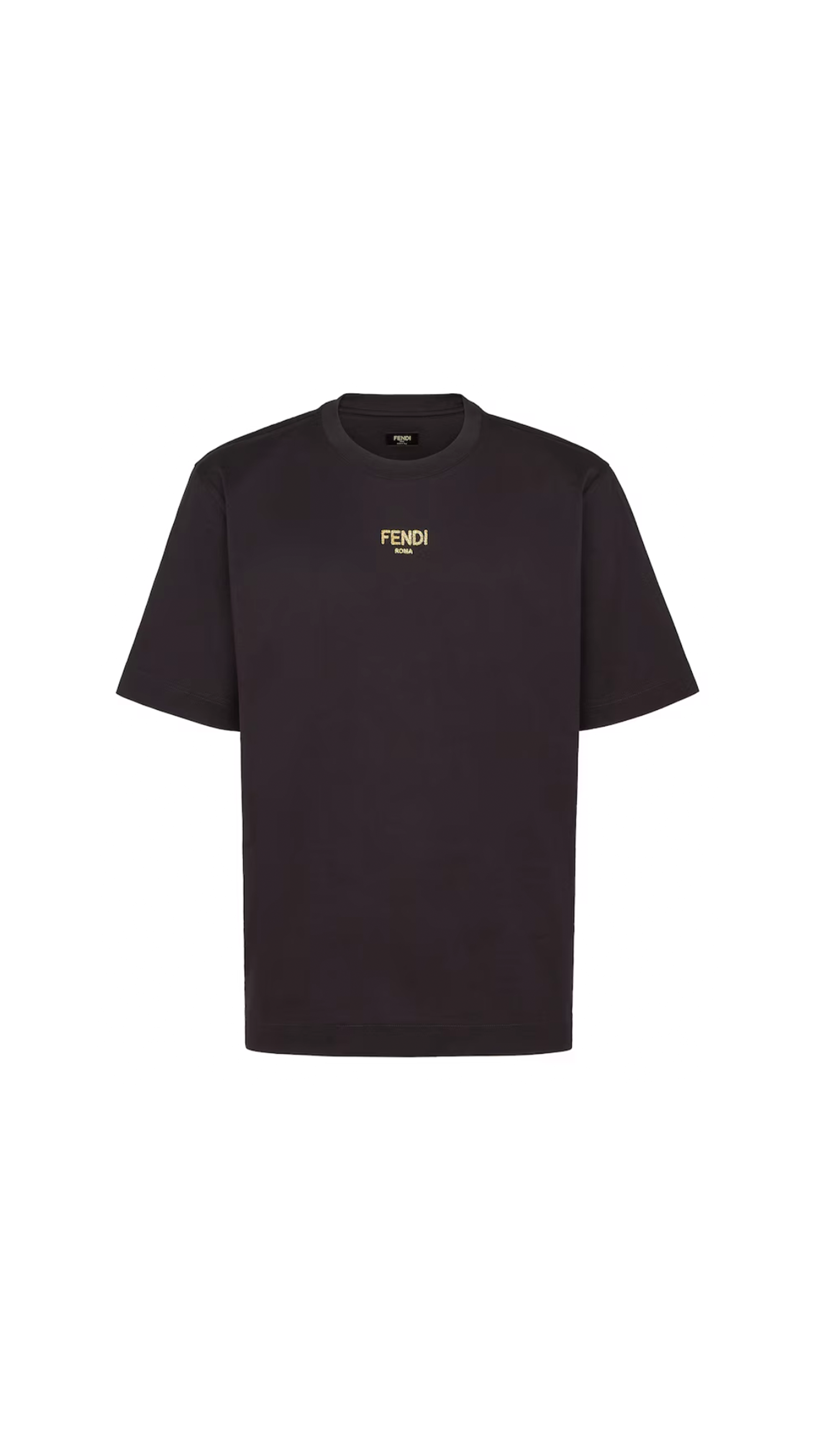 Embroidered Cotton T-shirt - Black